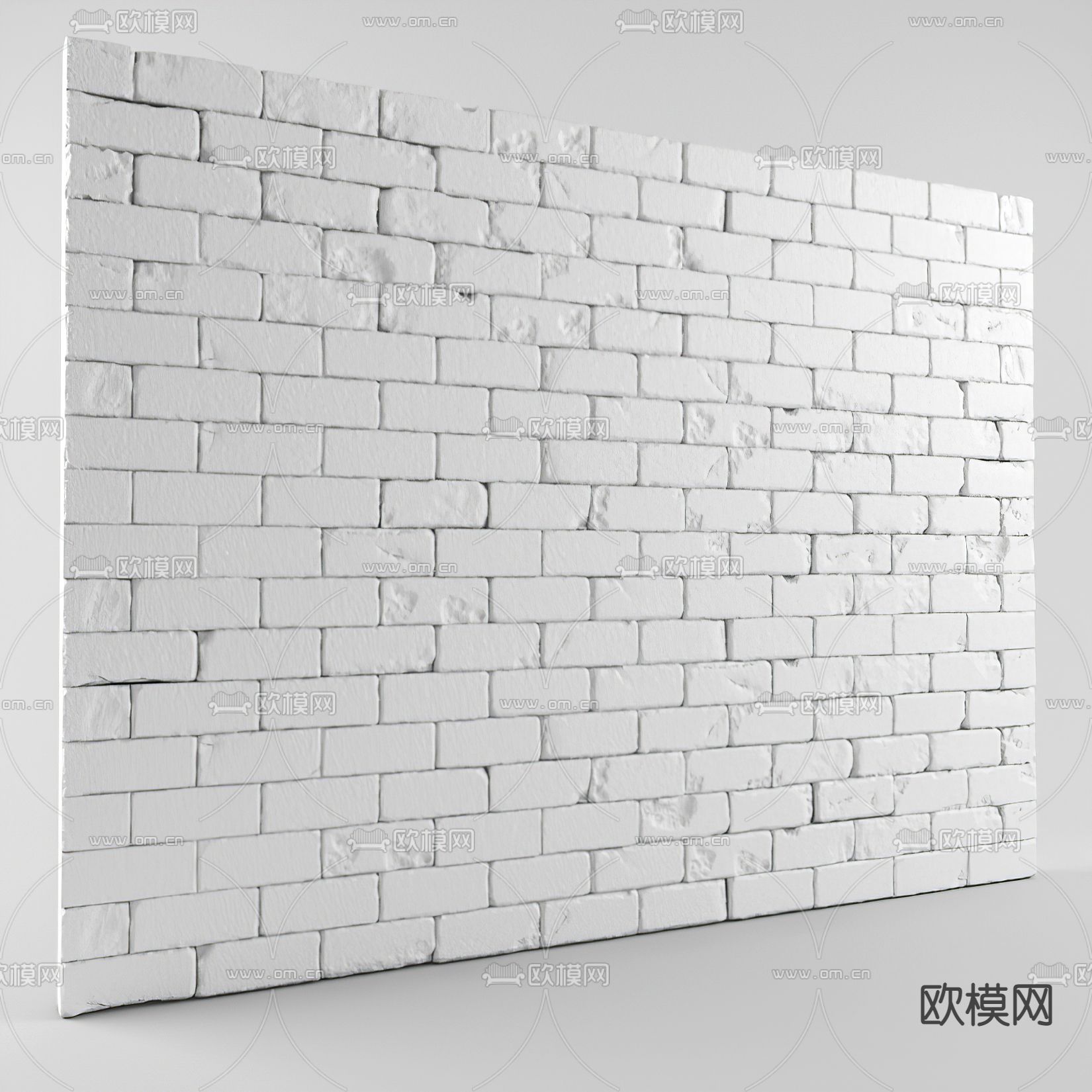 现代白色墙砖3d模型