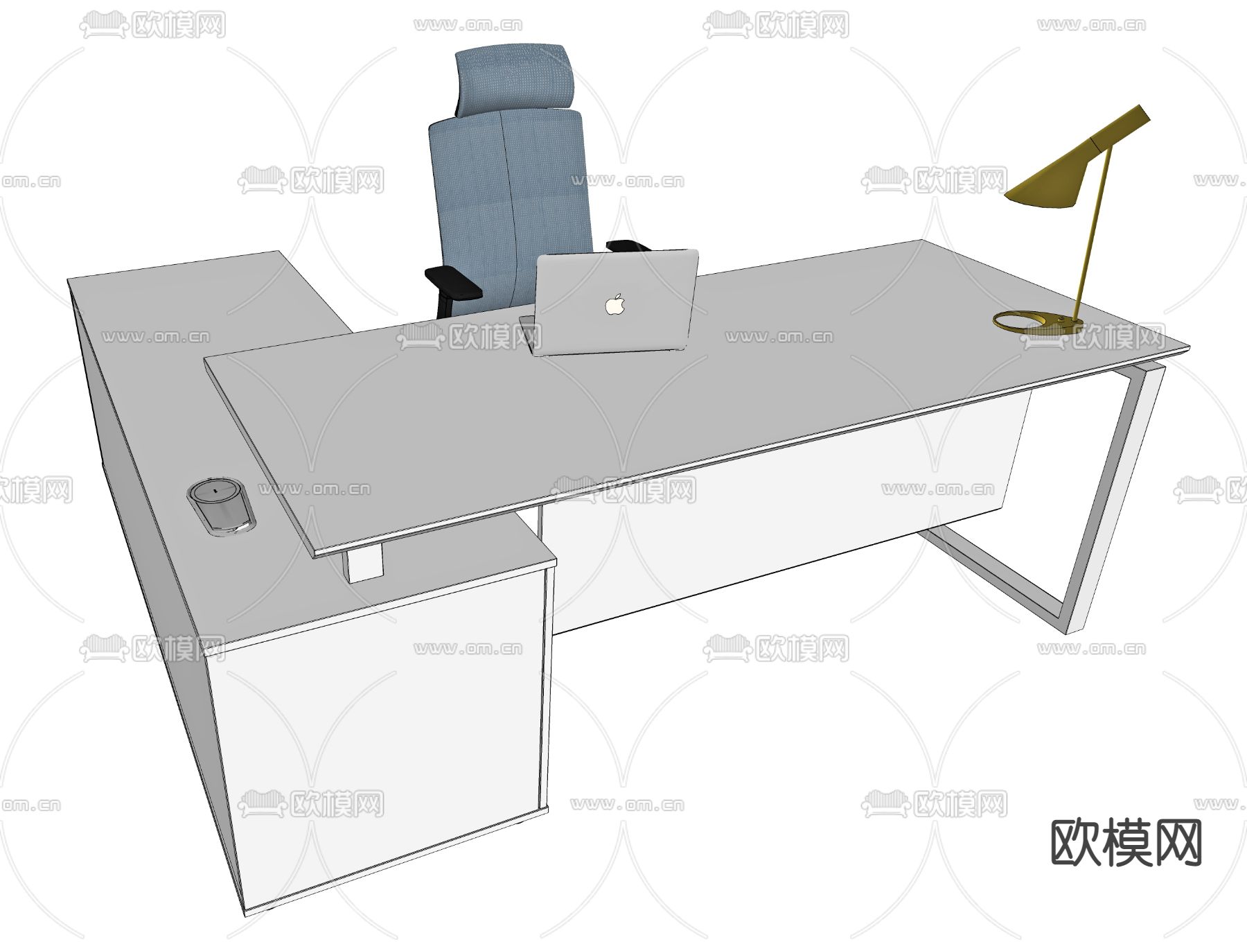 现代办公桌椅su模型下载（渲染图4）
