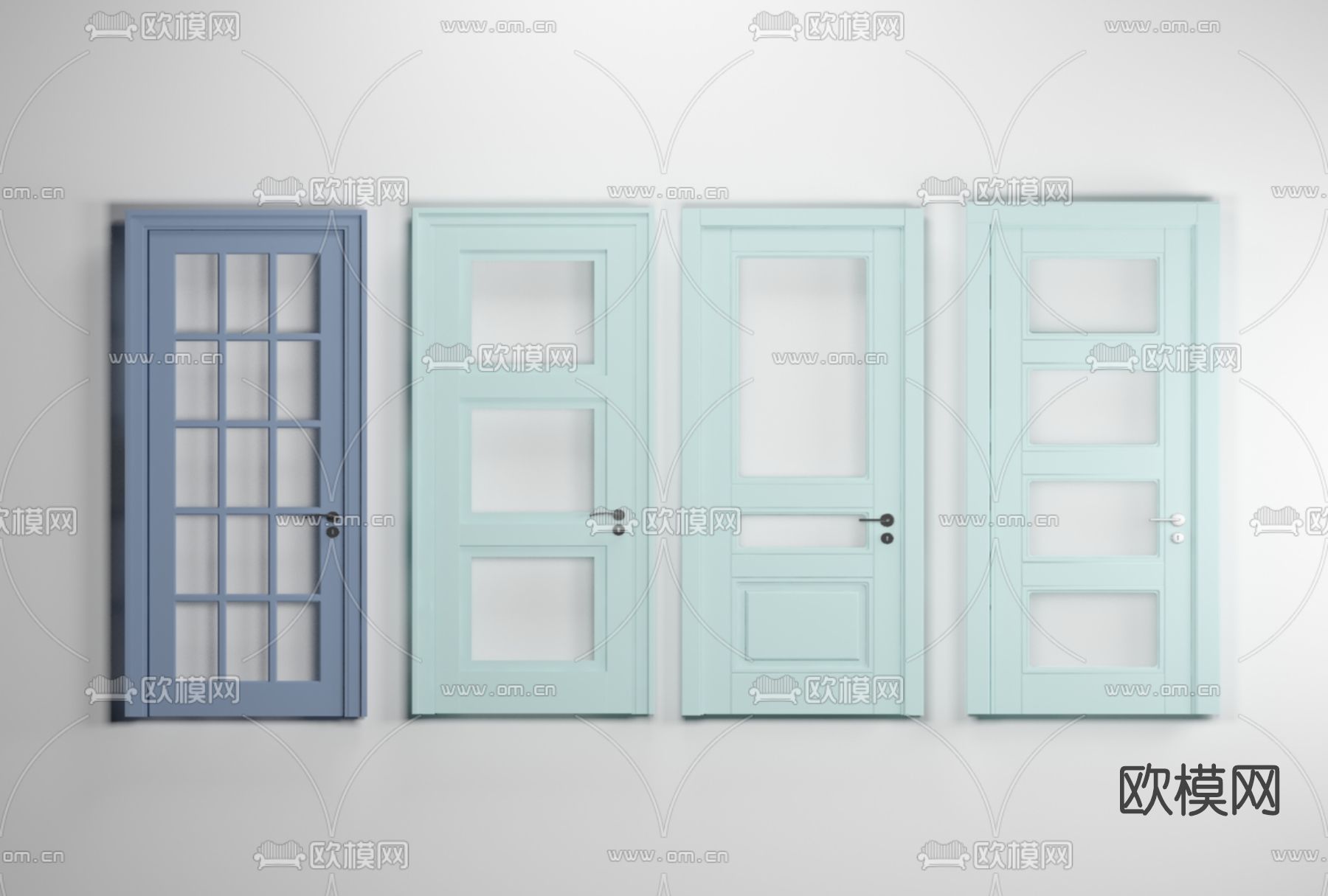 现代厨卫门单开门免费3d模型下载