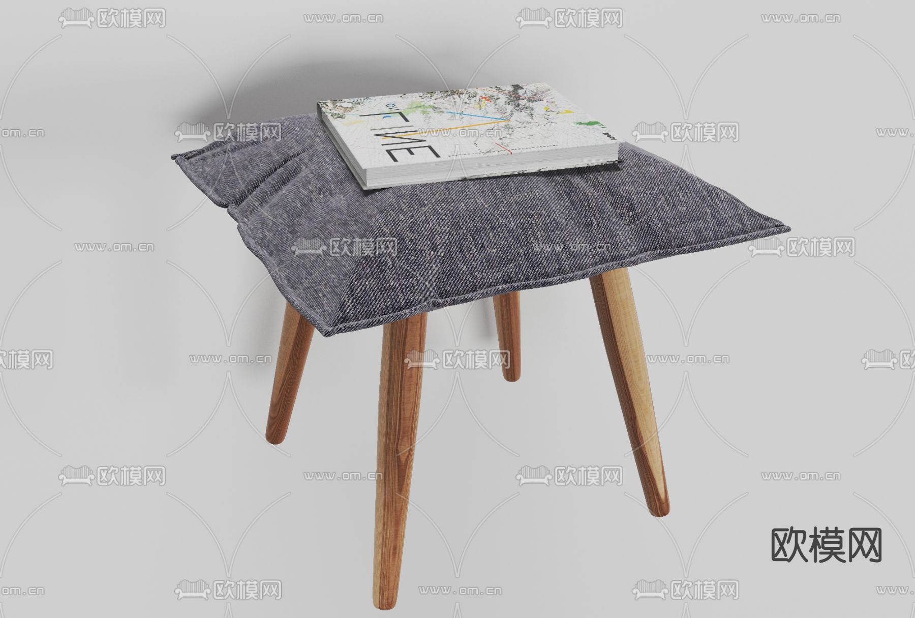 北欧布艺矮凳免费3d模型下载