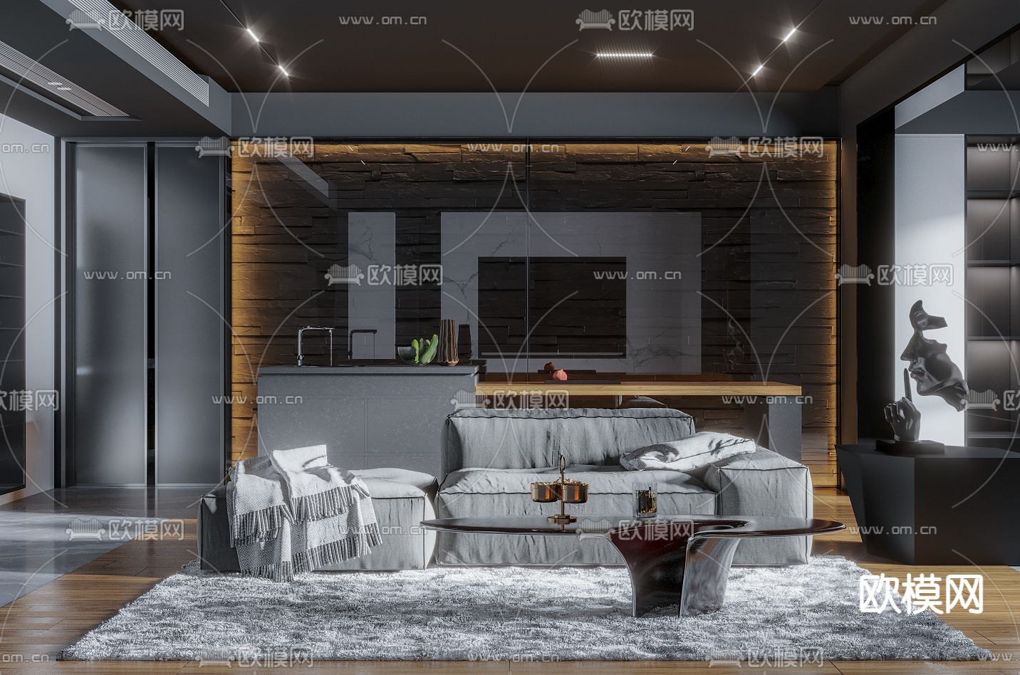 后现代客厅3d模型