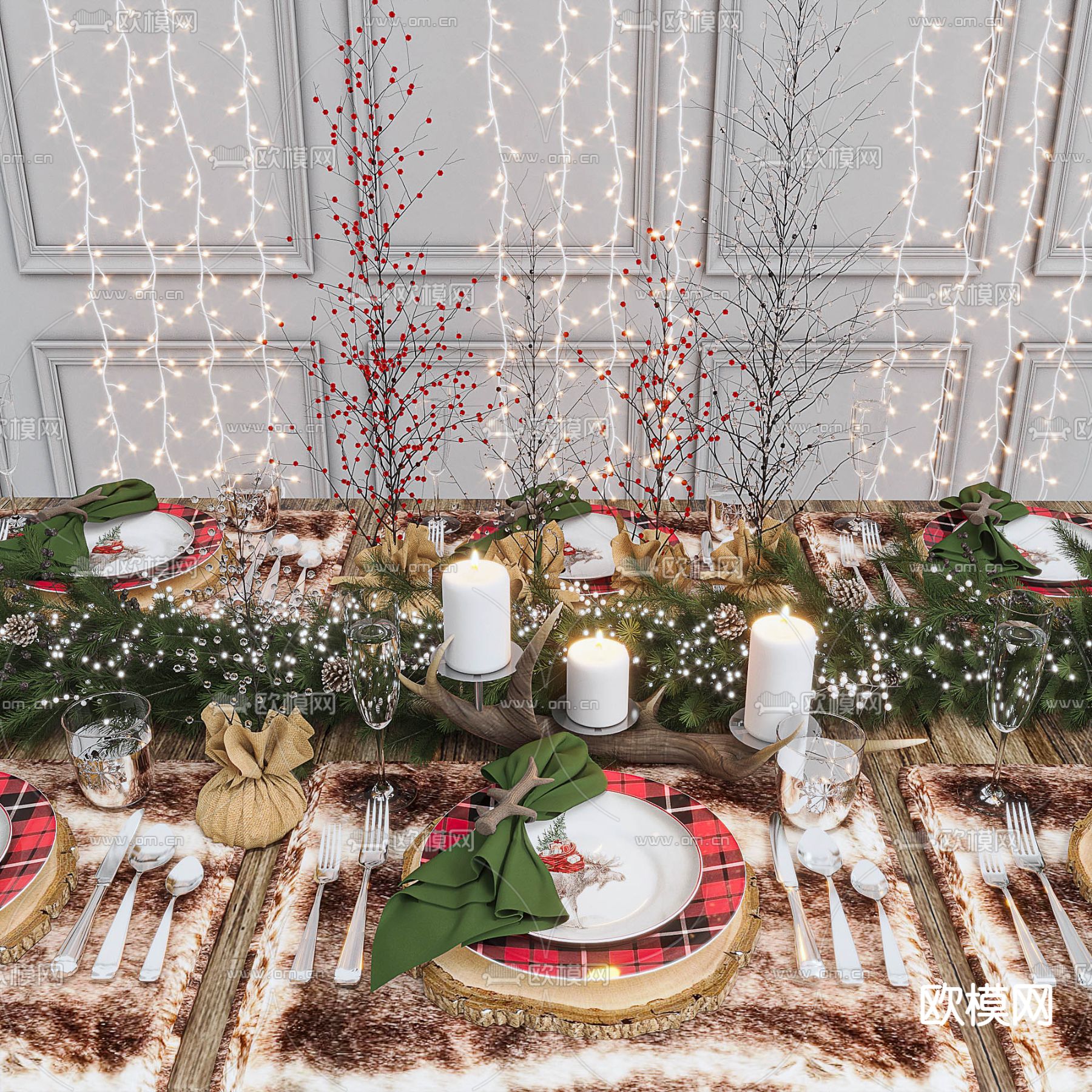 北欧盘子刀叉餐具3d模型下载