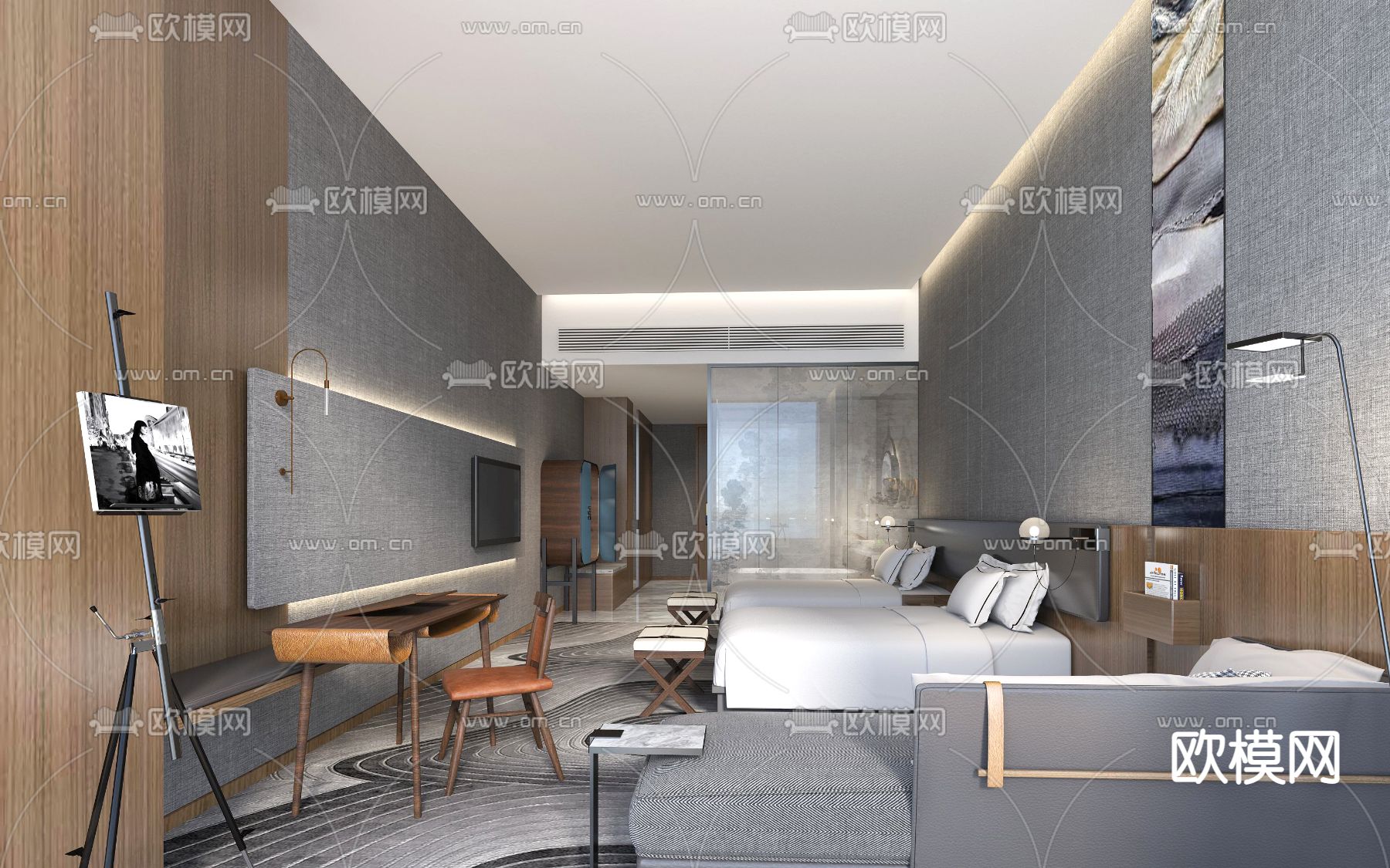 现代酒店客房3d模型