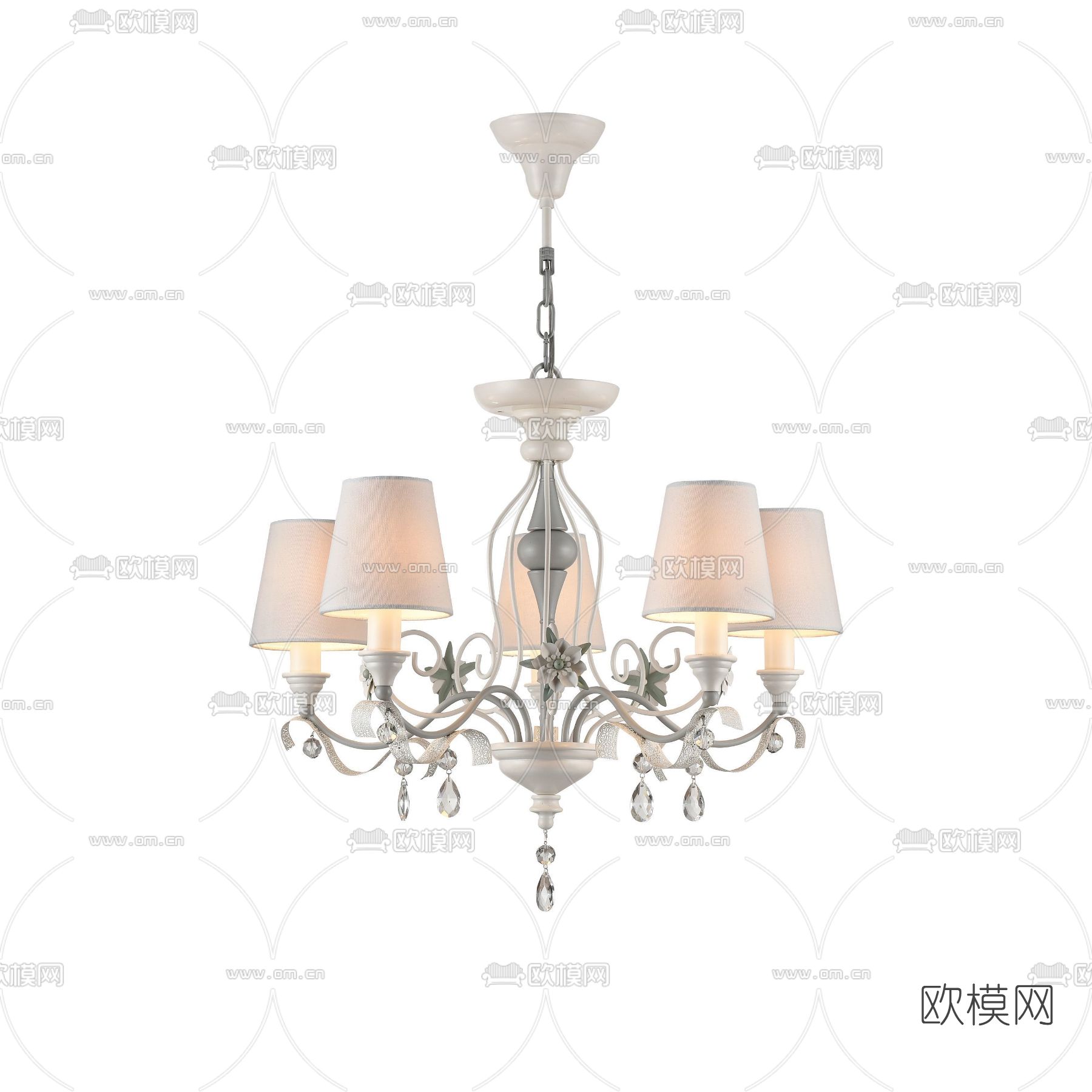 简欧烛台吊灯免费3d模型下载