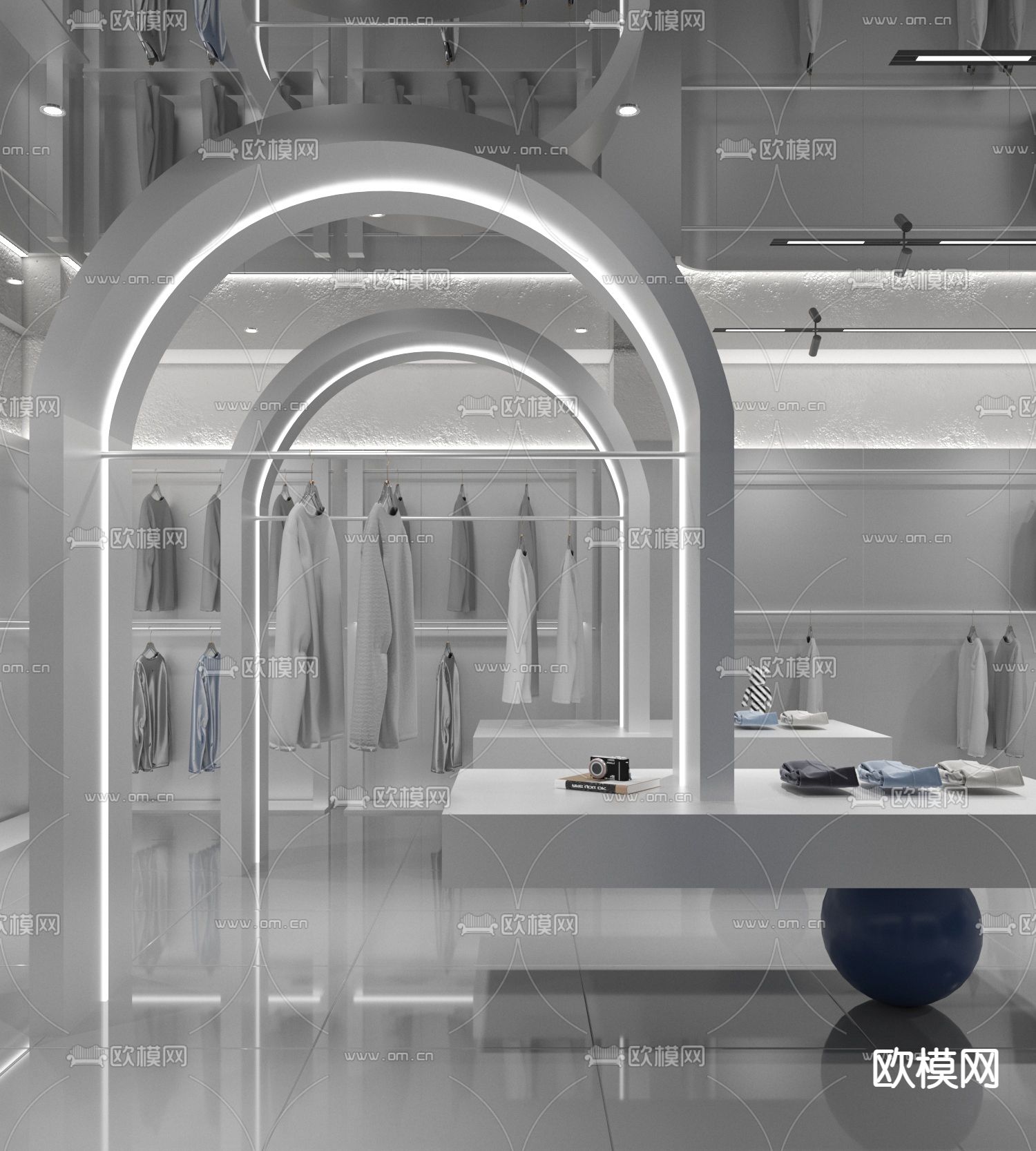 现代男装店服装店3d模型
