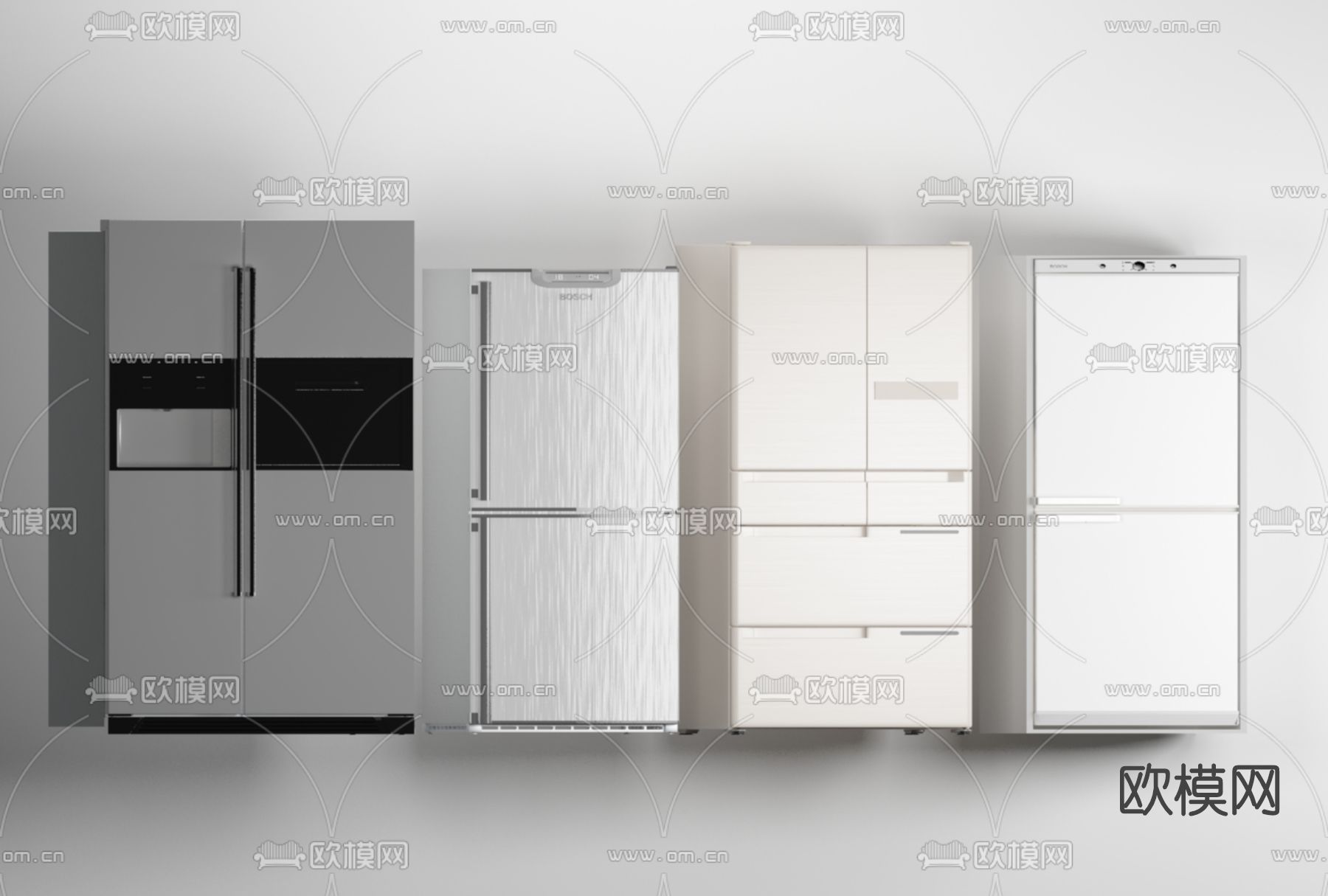 现代冰箱免费3d模型下载