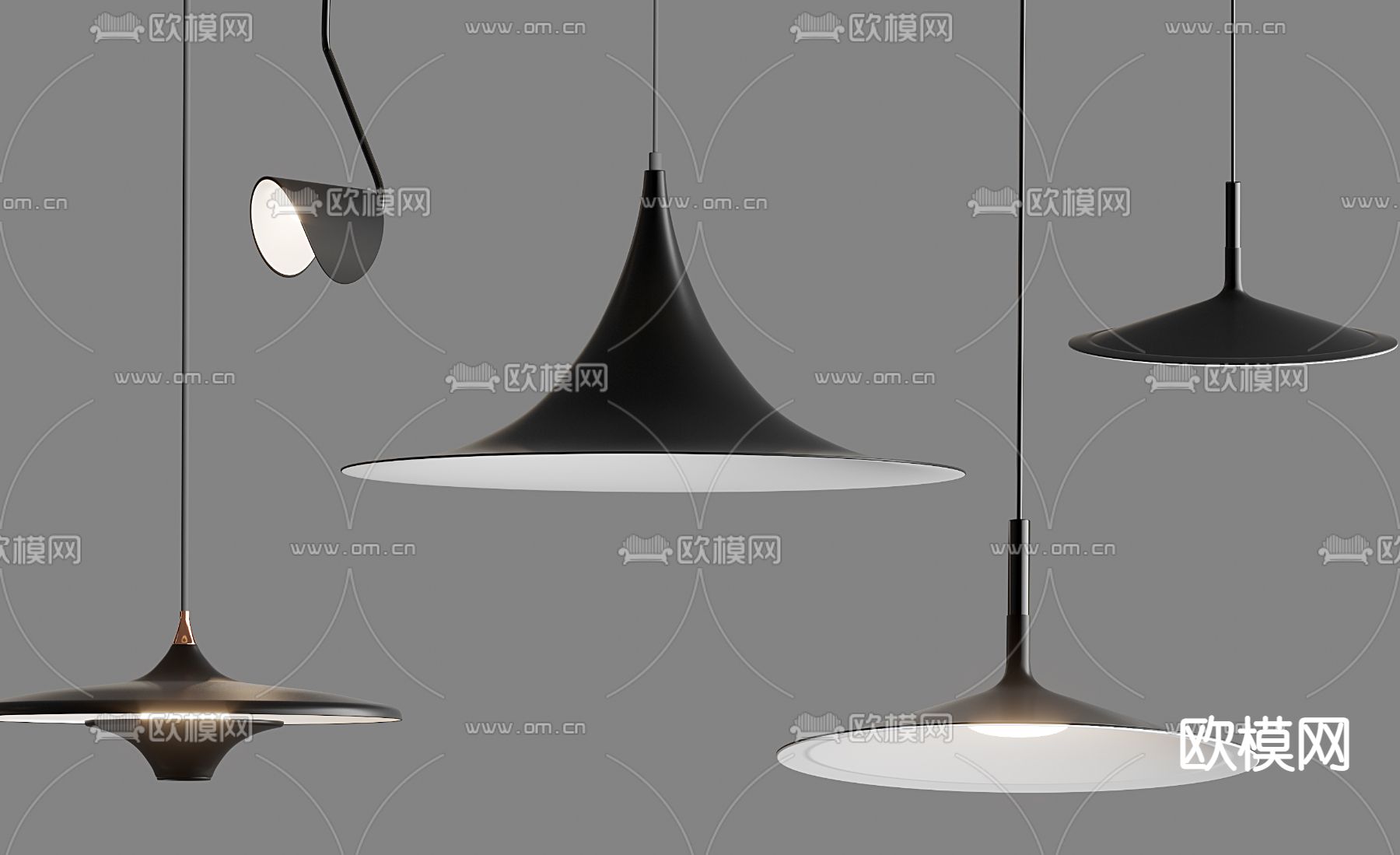 现代金属吊灯3d模型下载