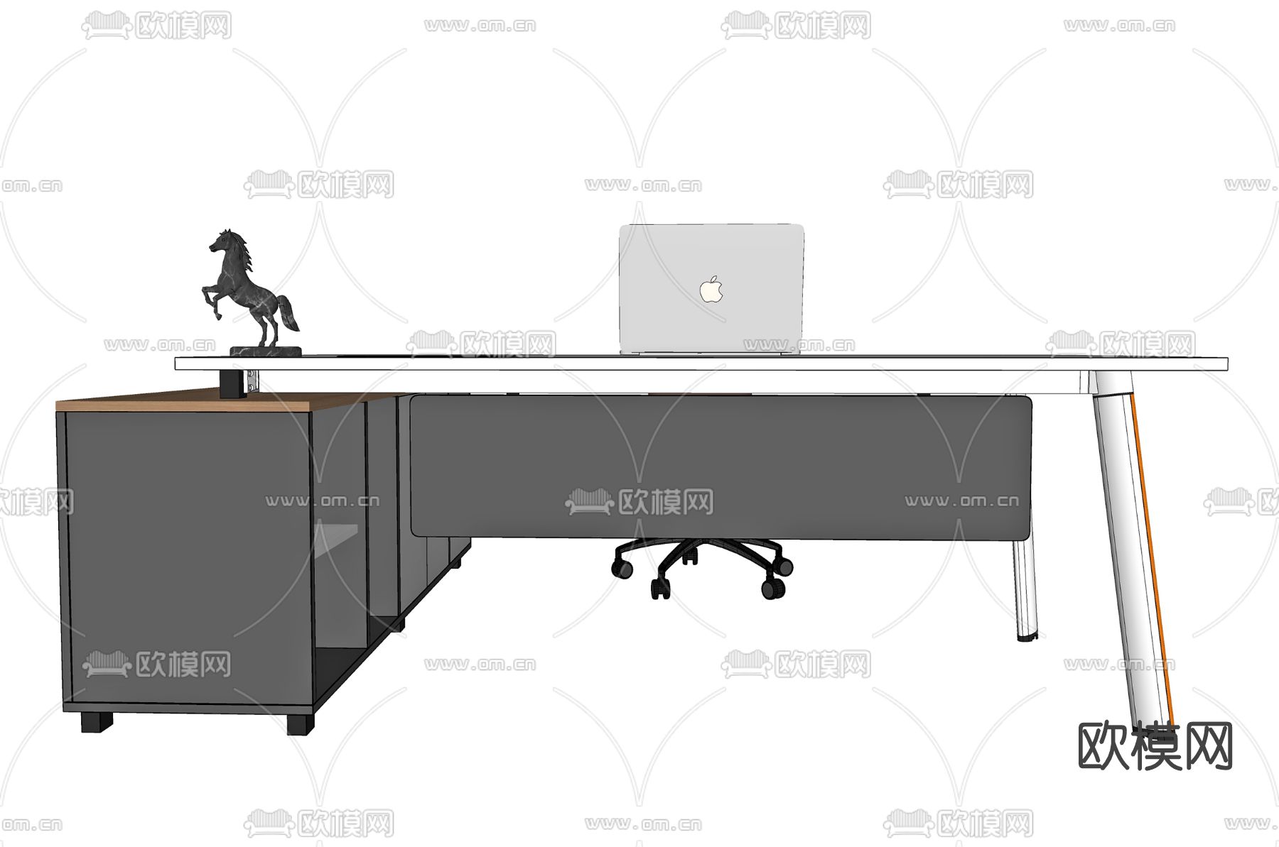 现代办公桌椅su模型下载（渲染图2）