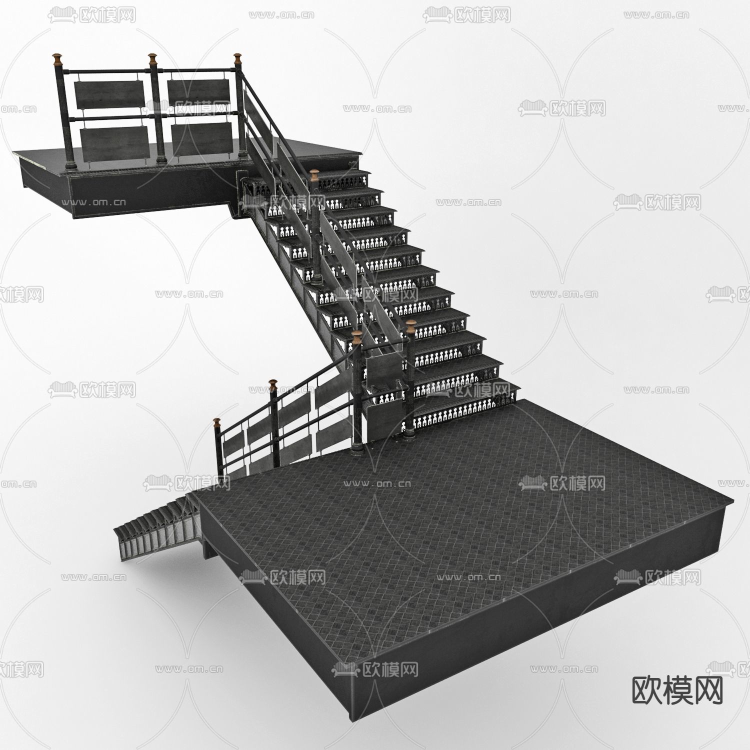 现代金属楼梯3d模型