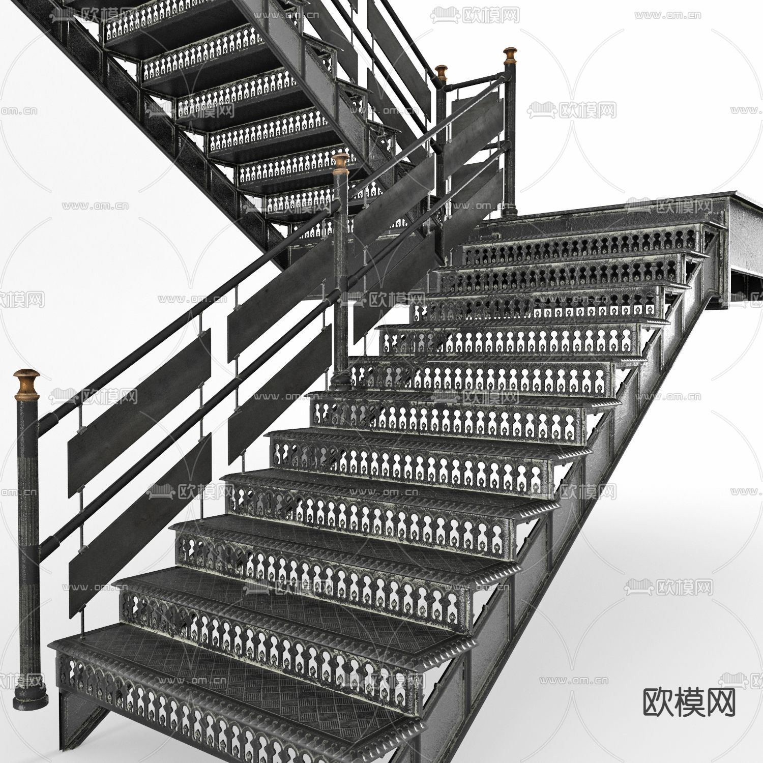 现代金属楼梯3d模型