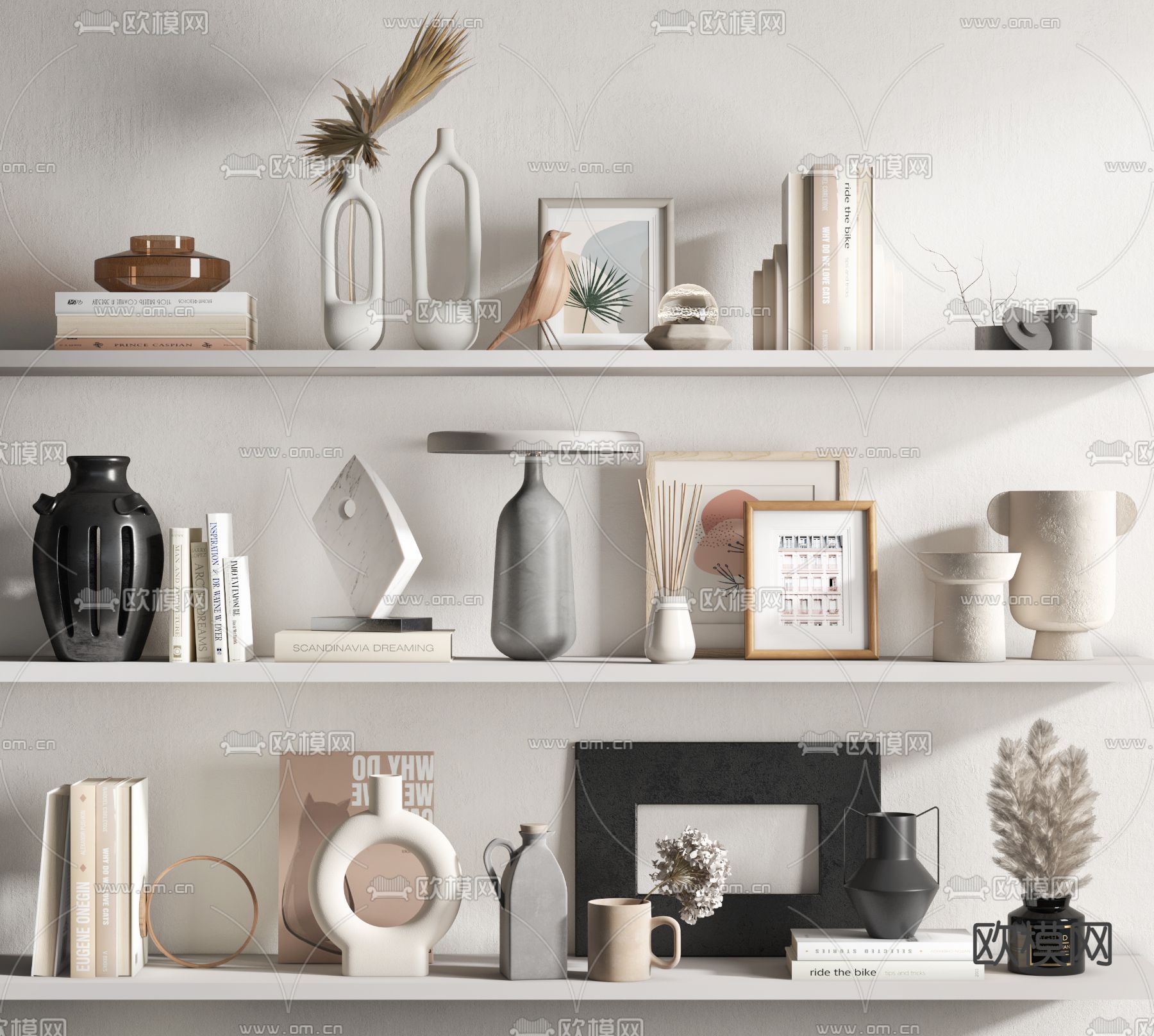 现代书籍雕塑饰品摆件3d模型下载