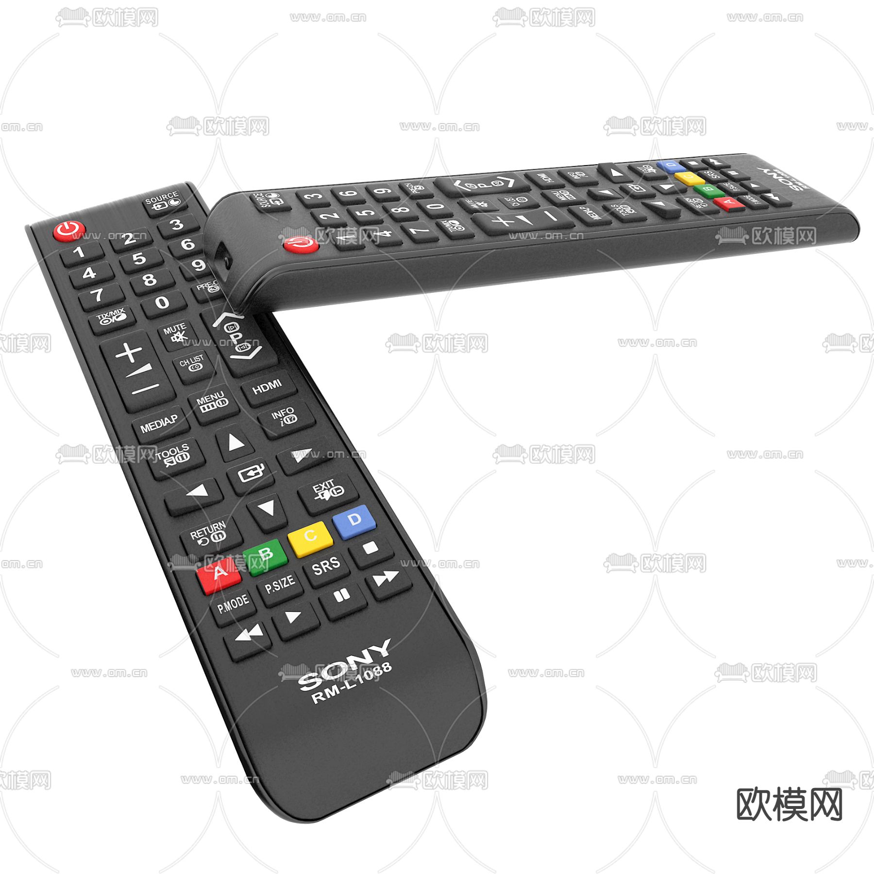 现代电视机遥控器3d模型下载