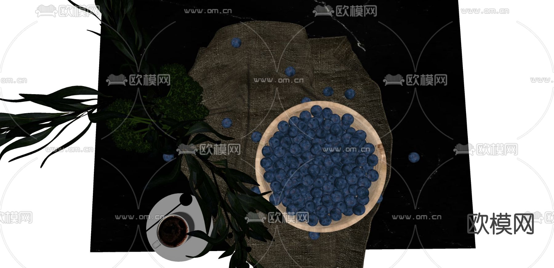 现代蓝莓水果su模型