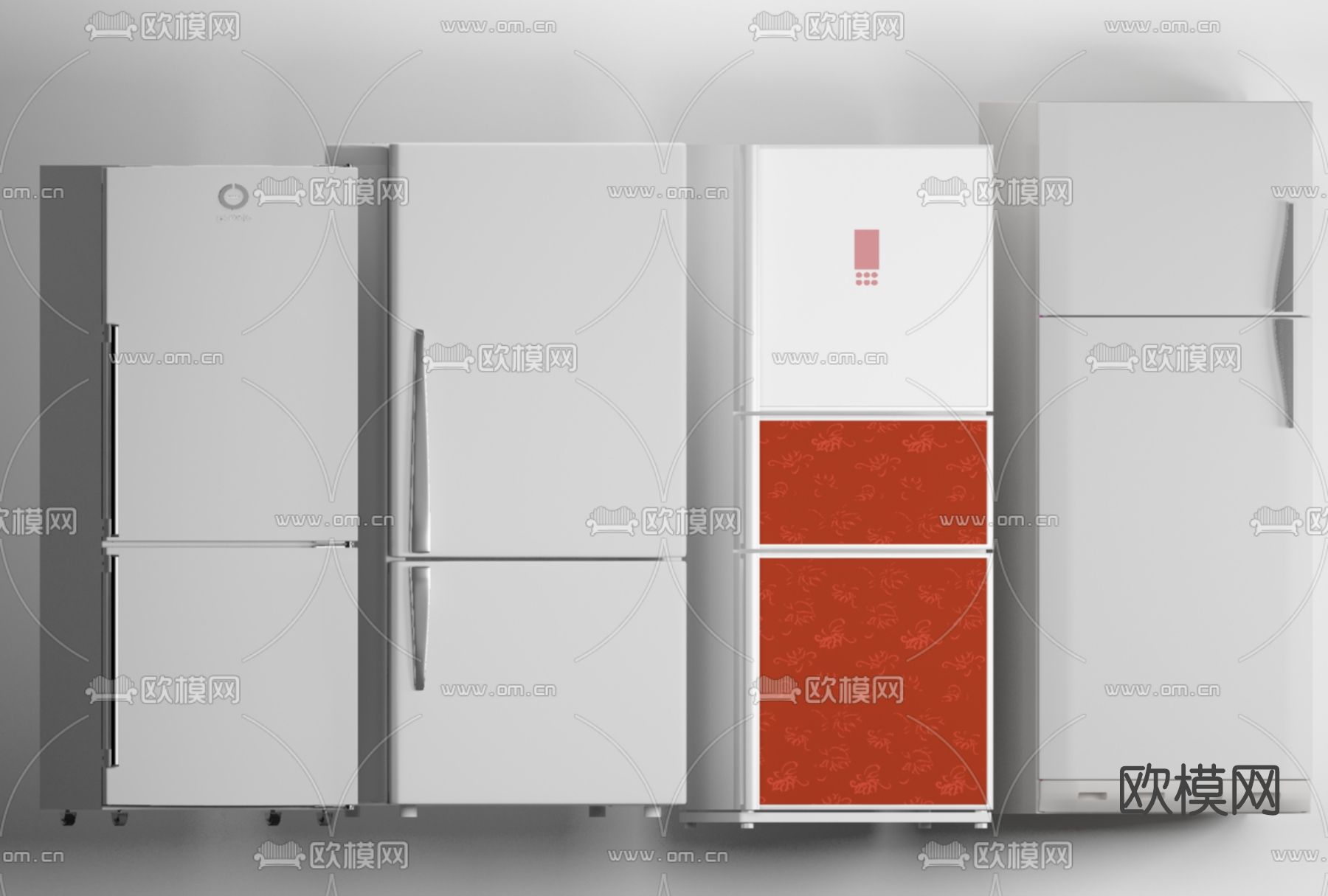 现代冰箱免费3d模型下载