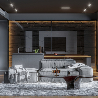 后现代客厅3d模型