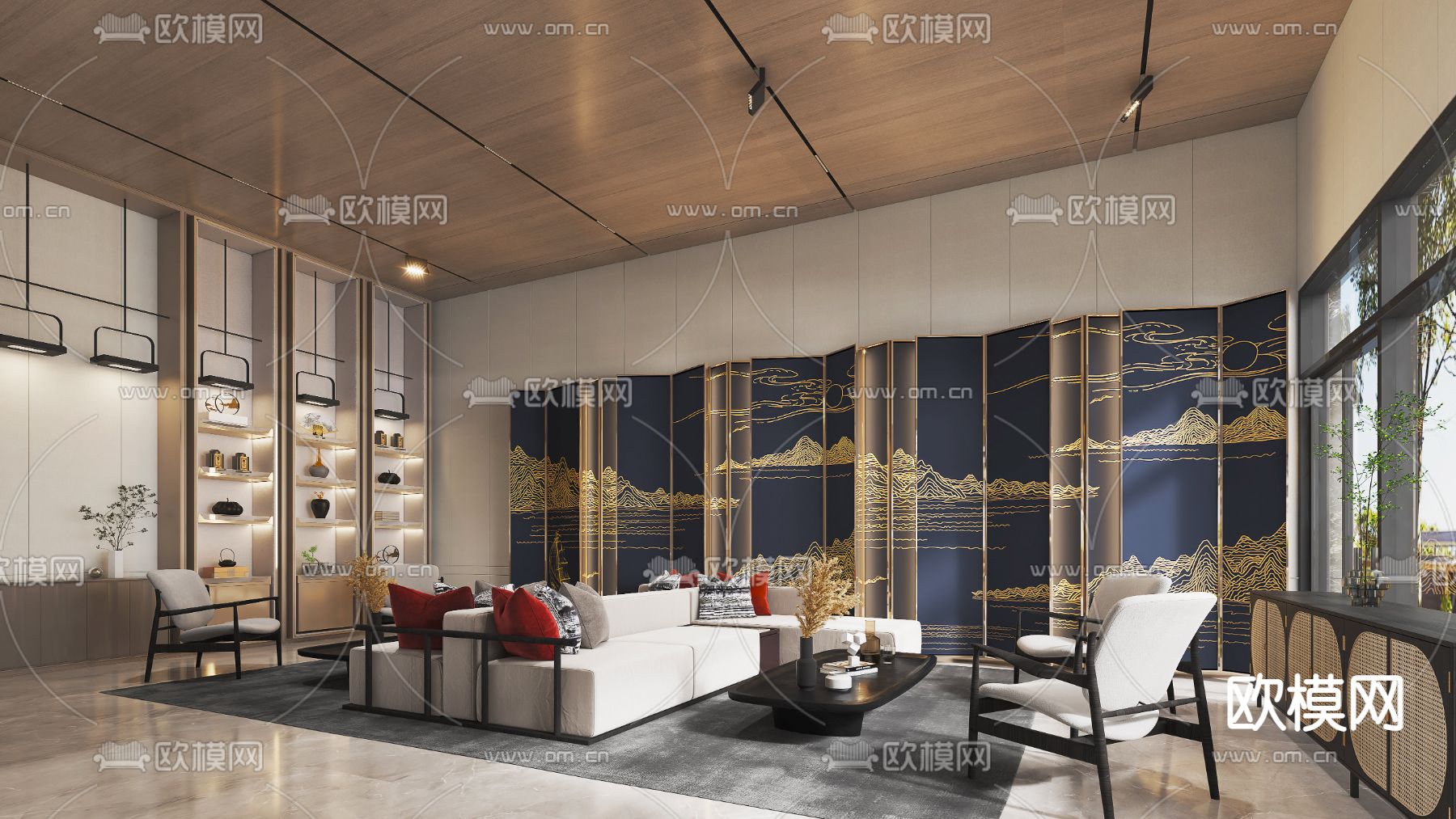 现代酒店大堂3d模型