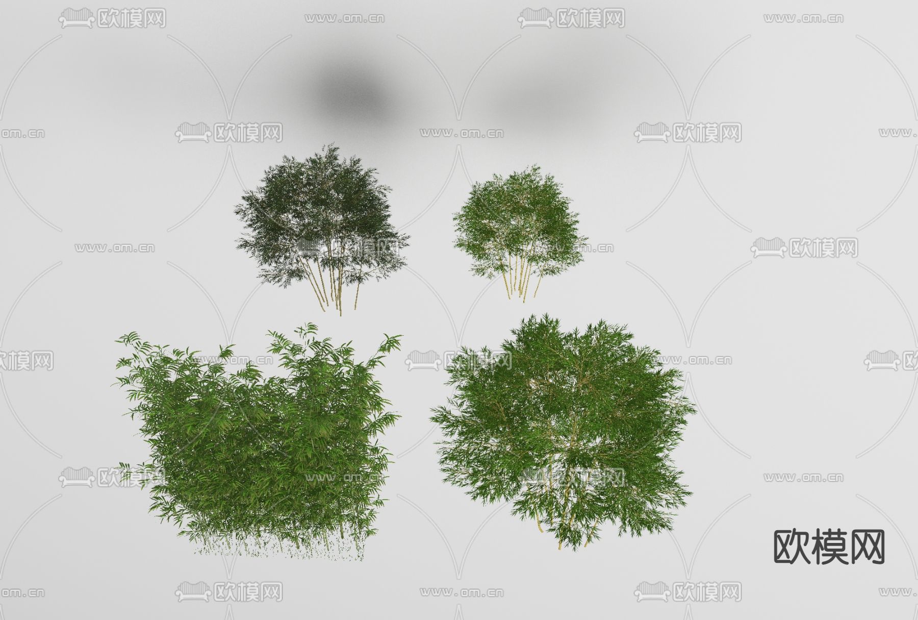 现代绿植竹林免费3d模型下载