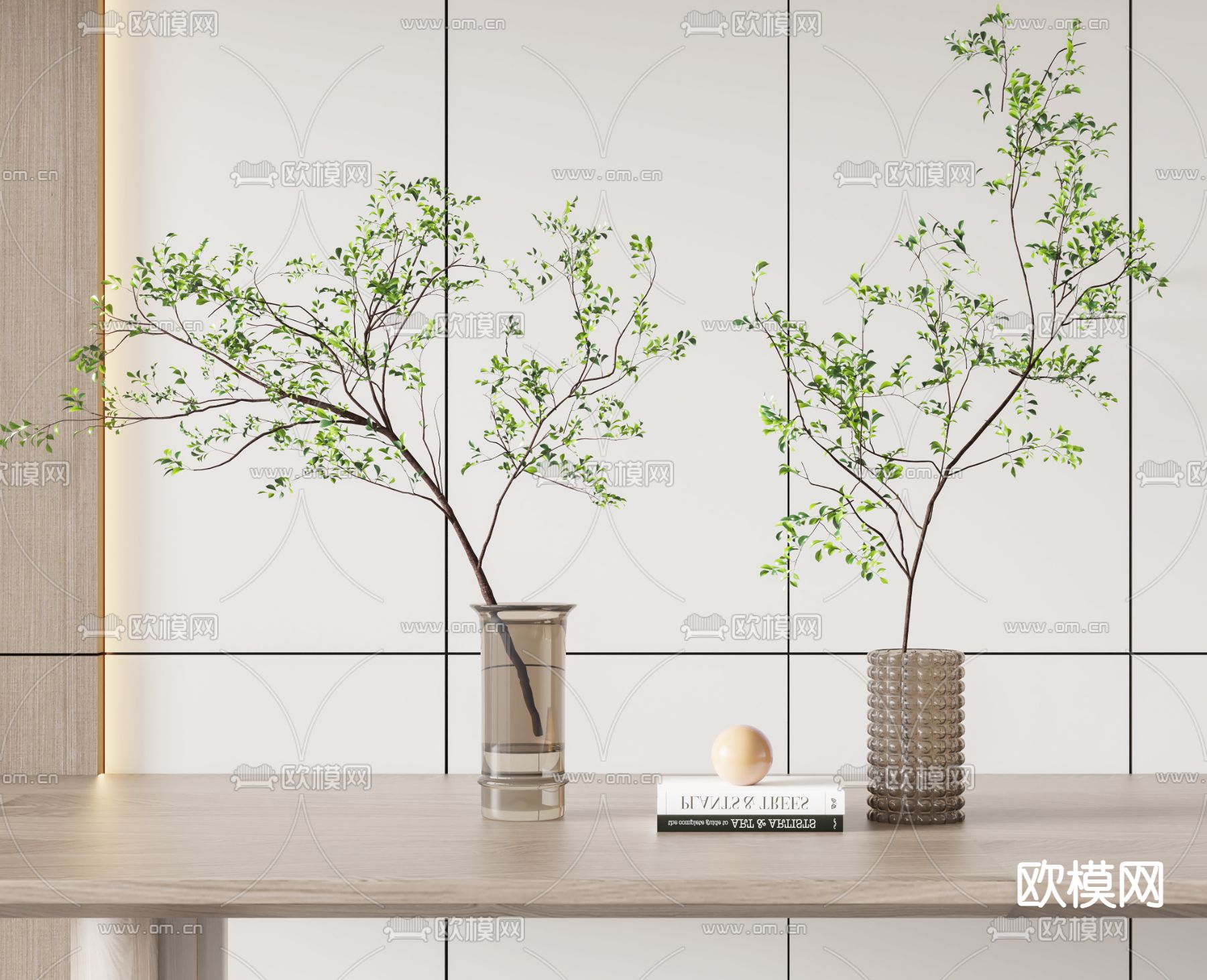 现代水培绿植花瓶3d模型下载