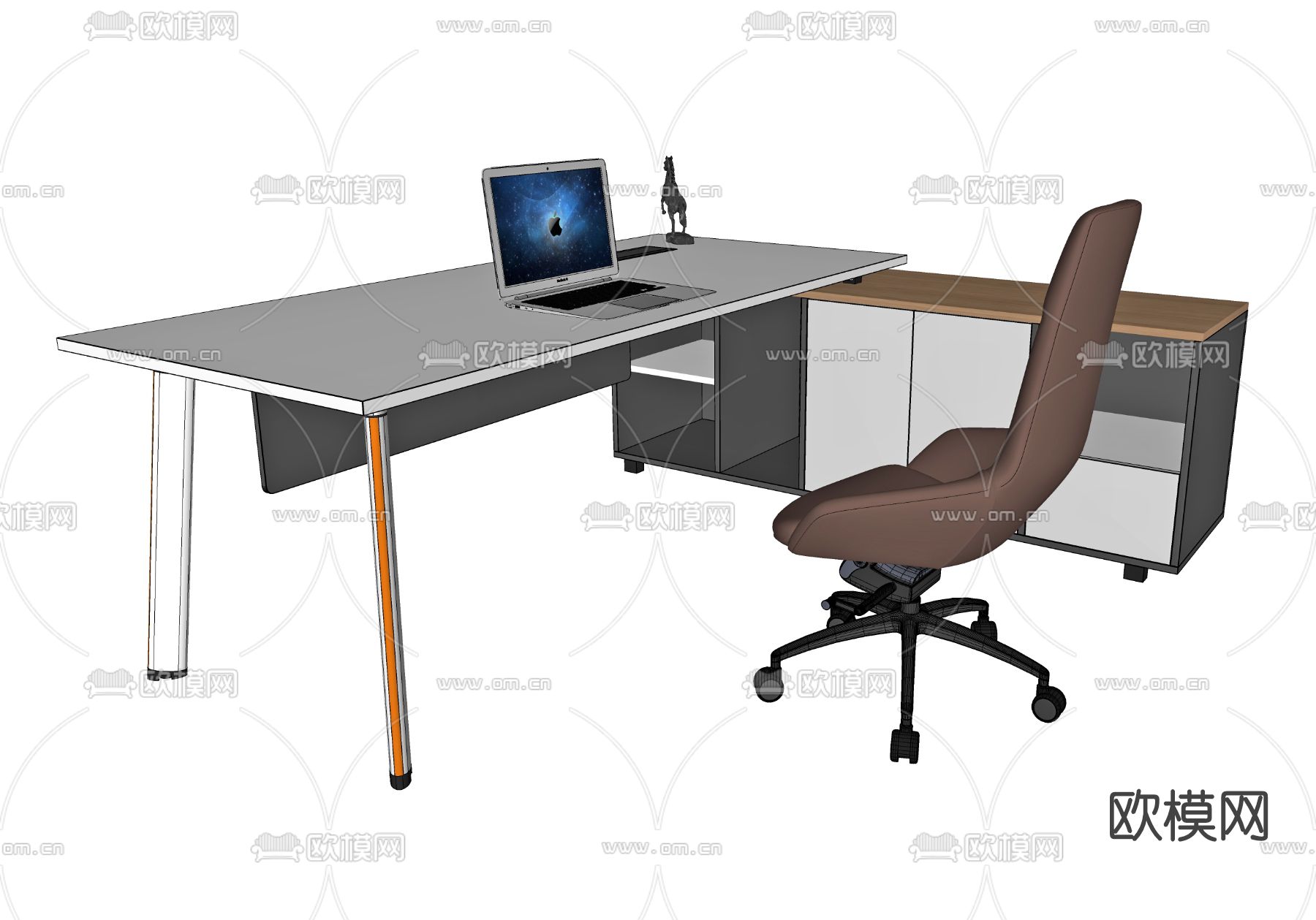 现代办公桌椅su模型下载（渲染图3）