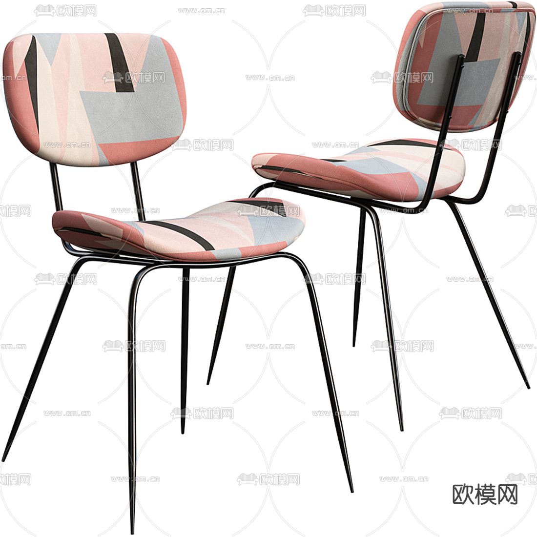 Moooi 北欧圆形餐桌椅3d模型下载（渲染图2）