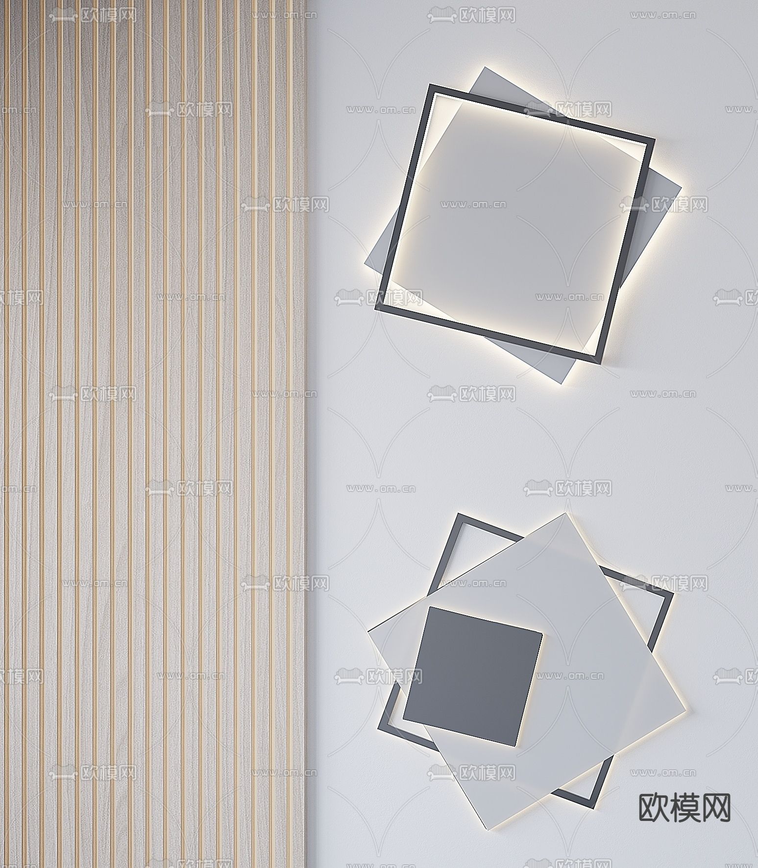 现代几何壁灯3d模型