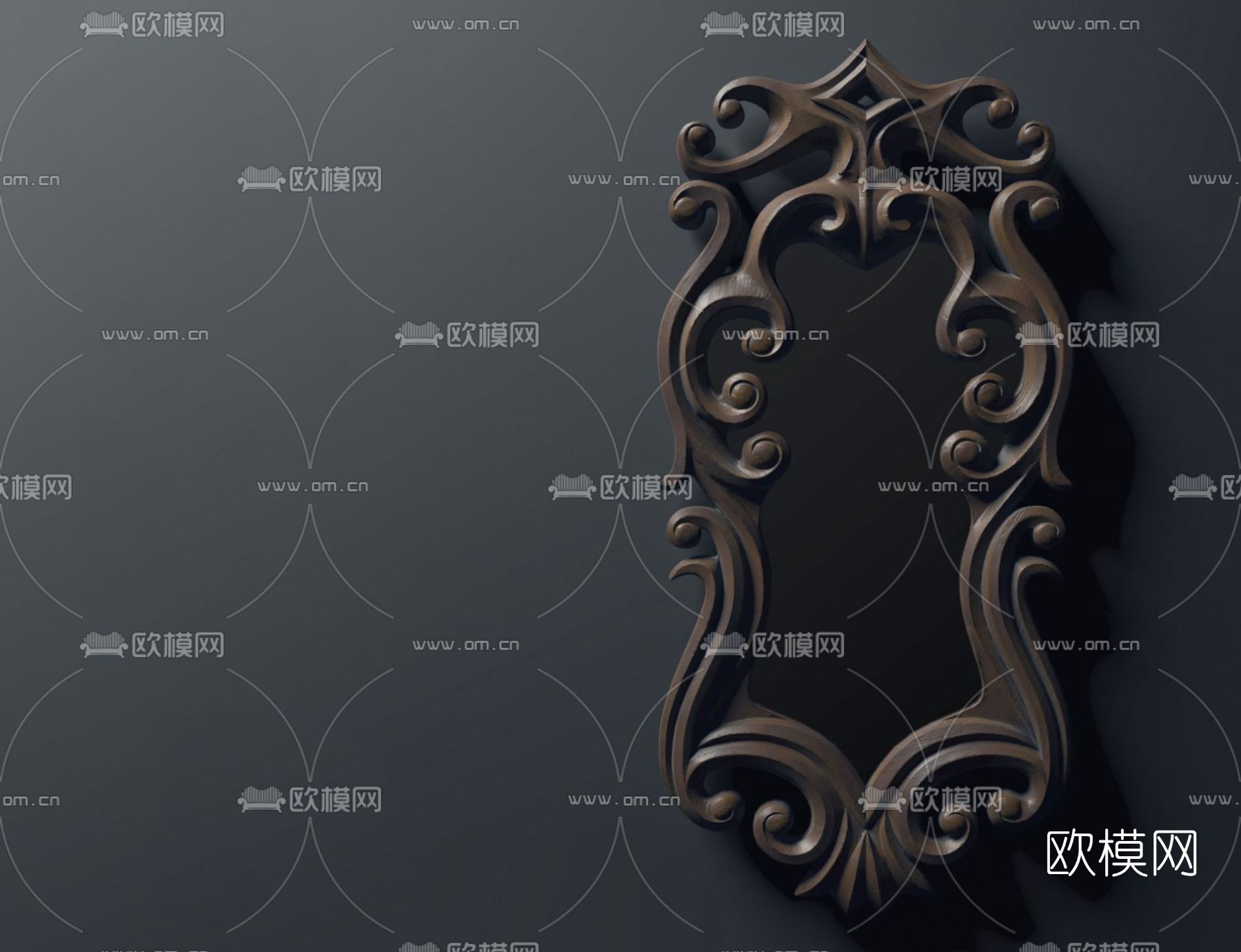 美式木质雕花免费3d模型下载