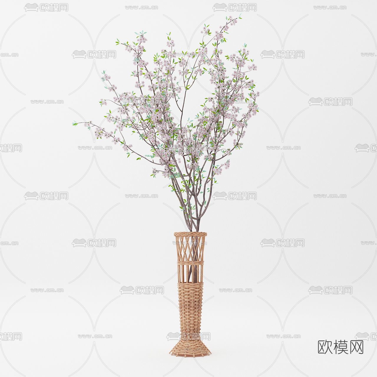 北欧编织花瓶花艺免费3d模型下载