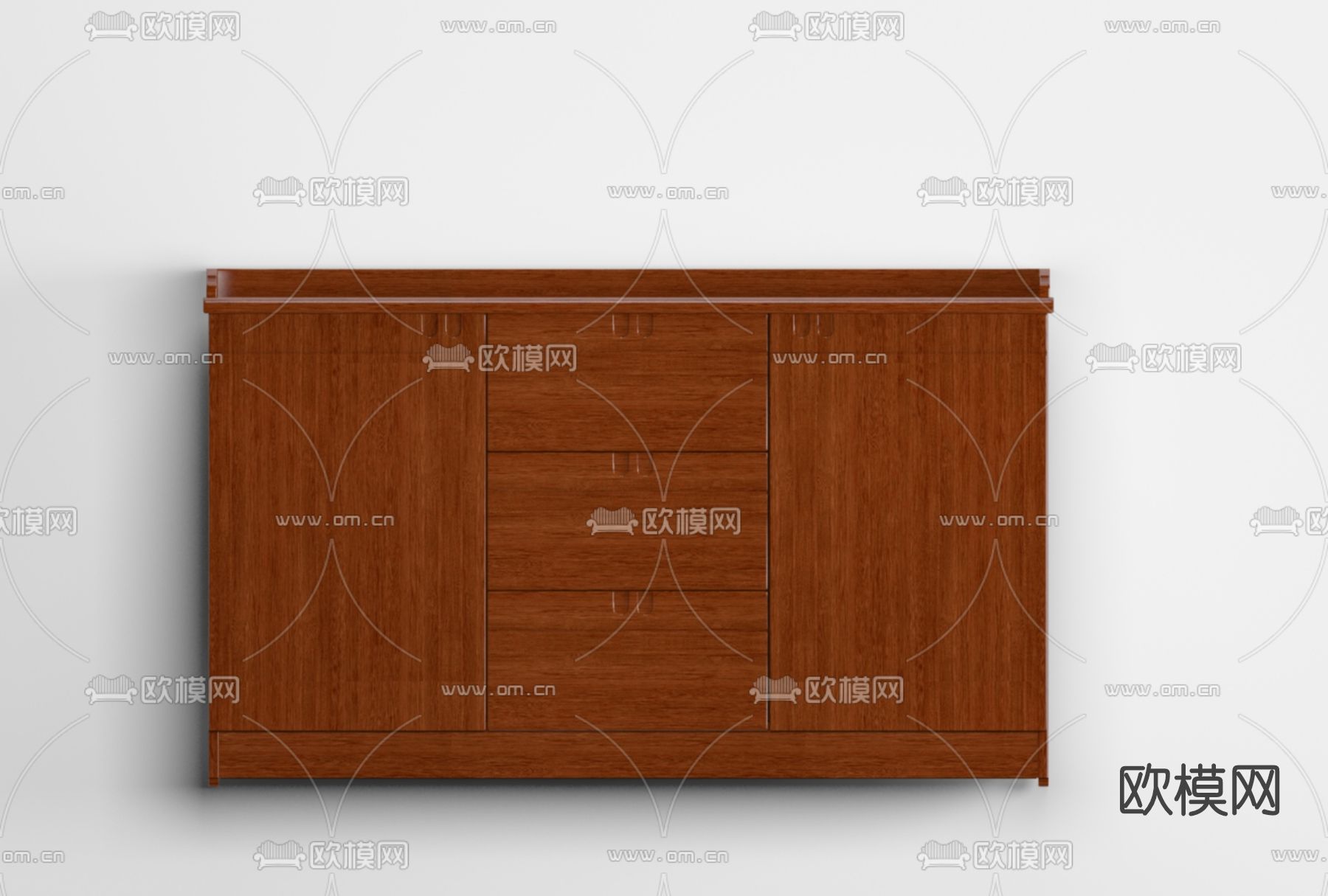 中式实木边柜免费下载