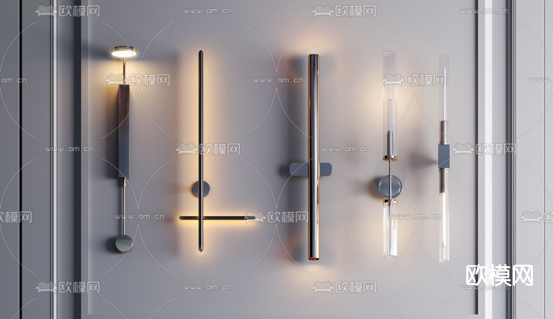 现代金属壁灯3d模型