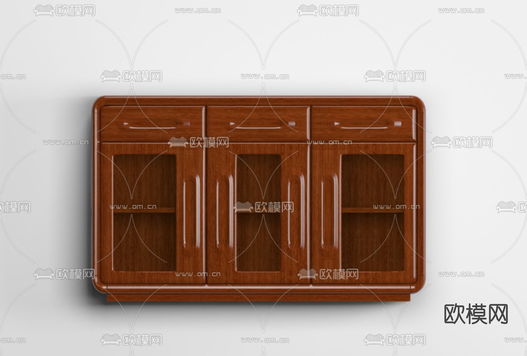 中式实木边柜免费3d模型下载