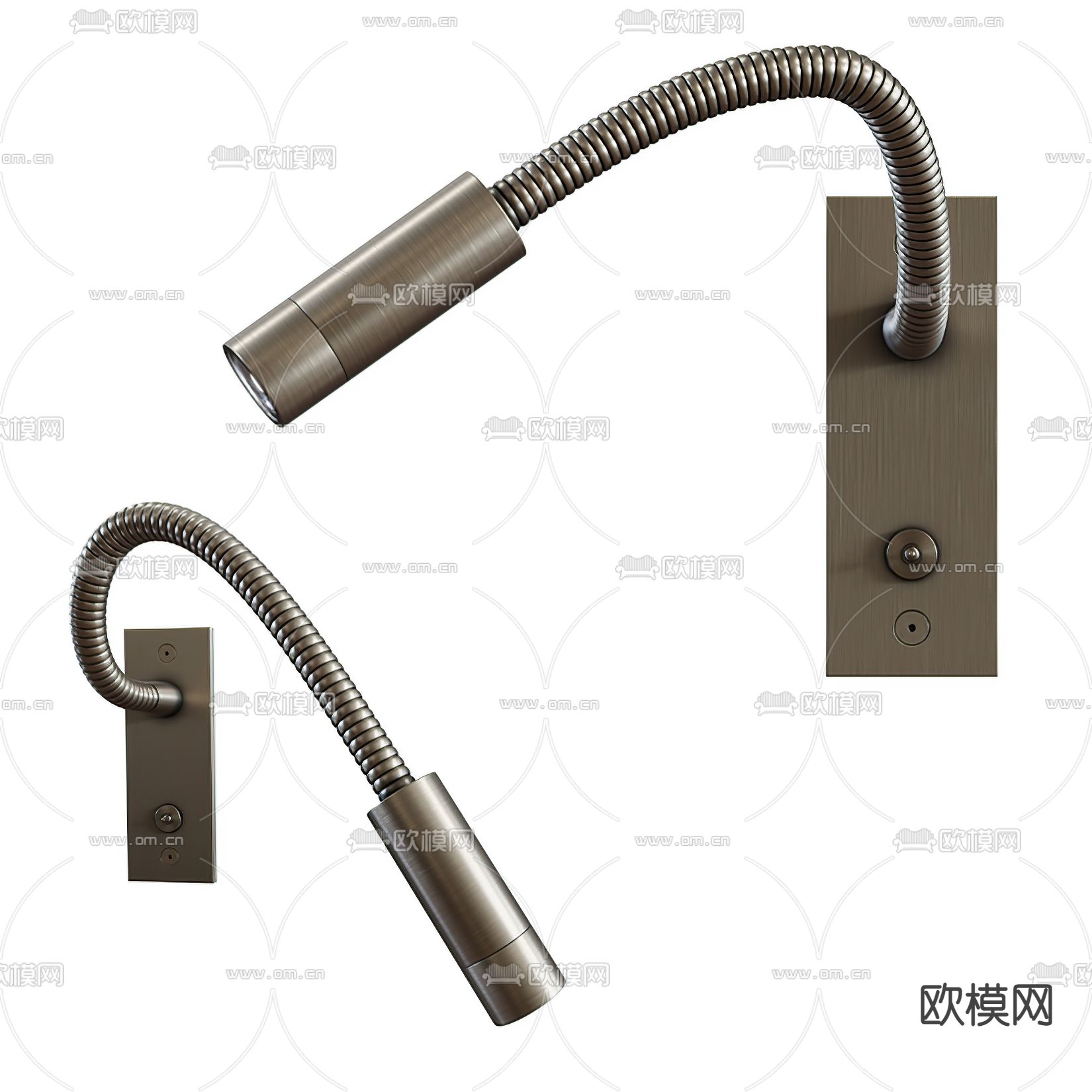 现代床头小壁灯3d模型下载（渲染图2）