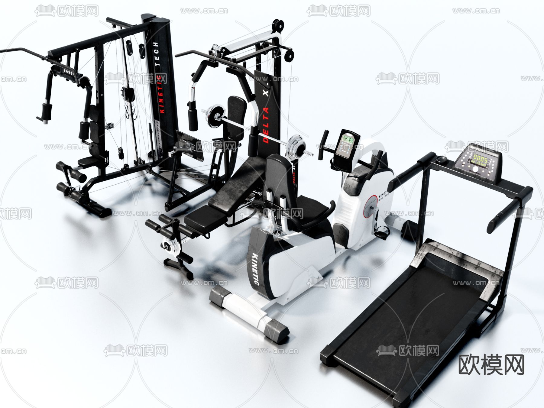 现代健身器材3d模型