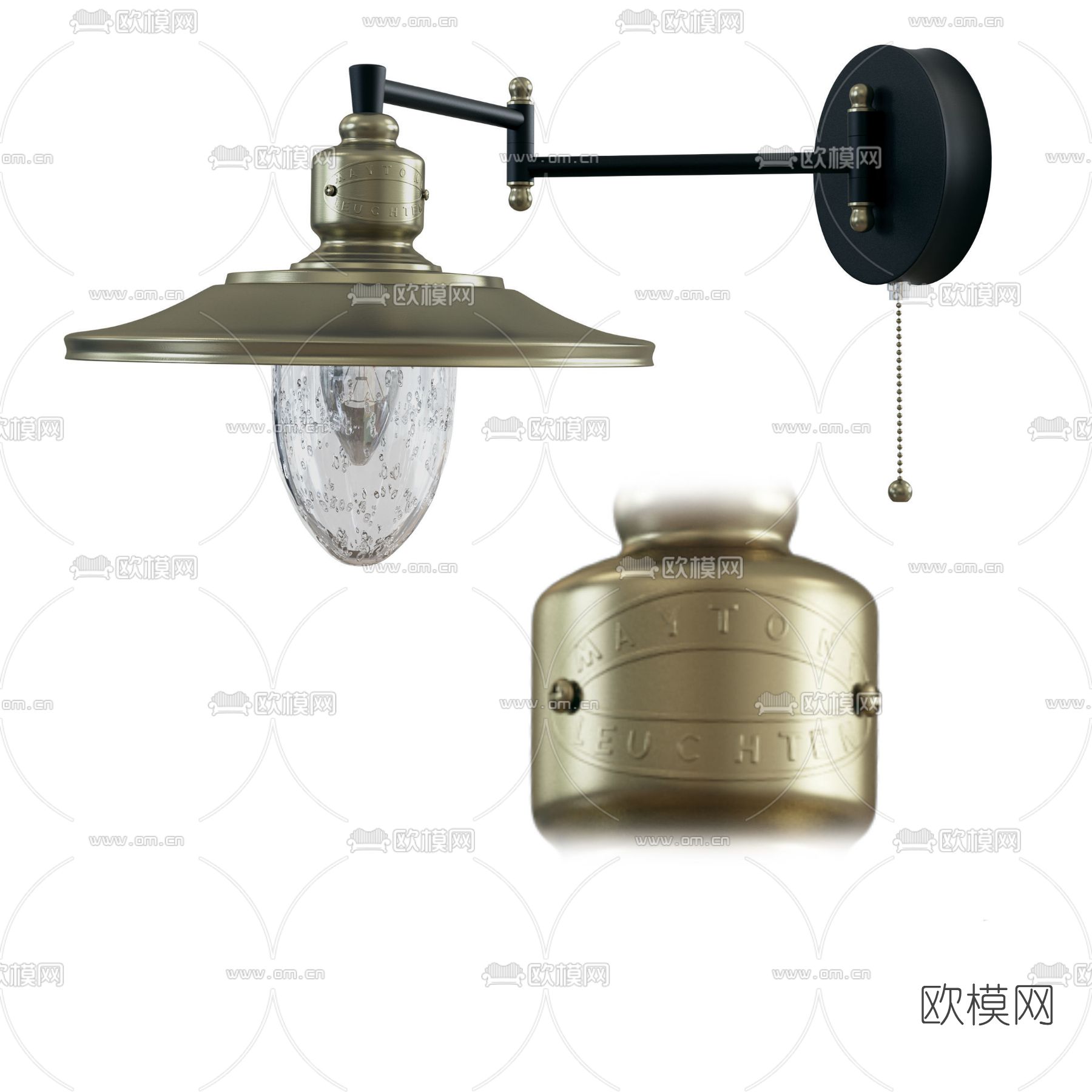 工业风壁灯免费3d模型下载