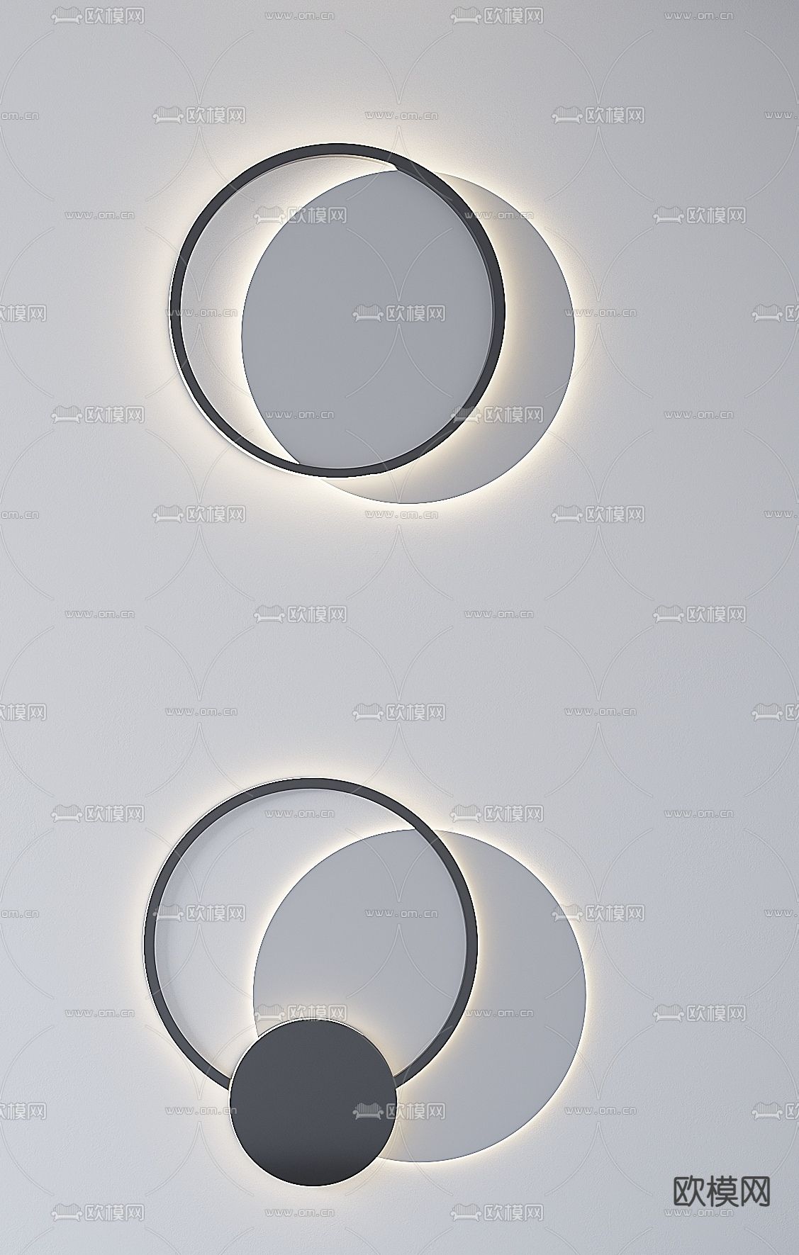 现代几何壁灯3d模型