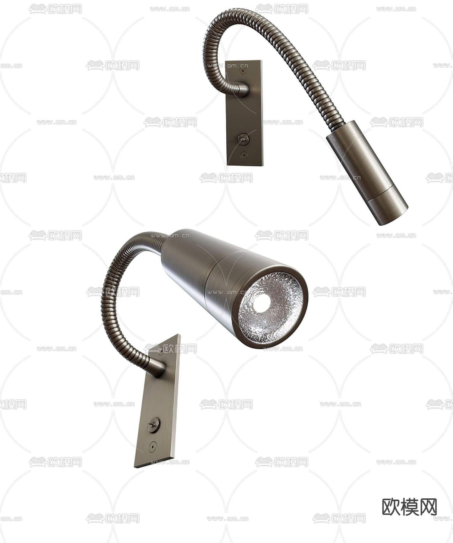 现代床头小壁灯3d模型下载（渲染图1）