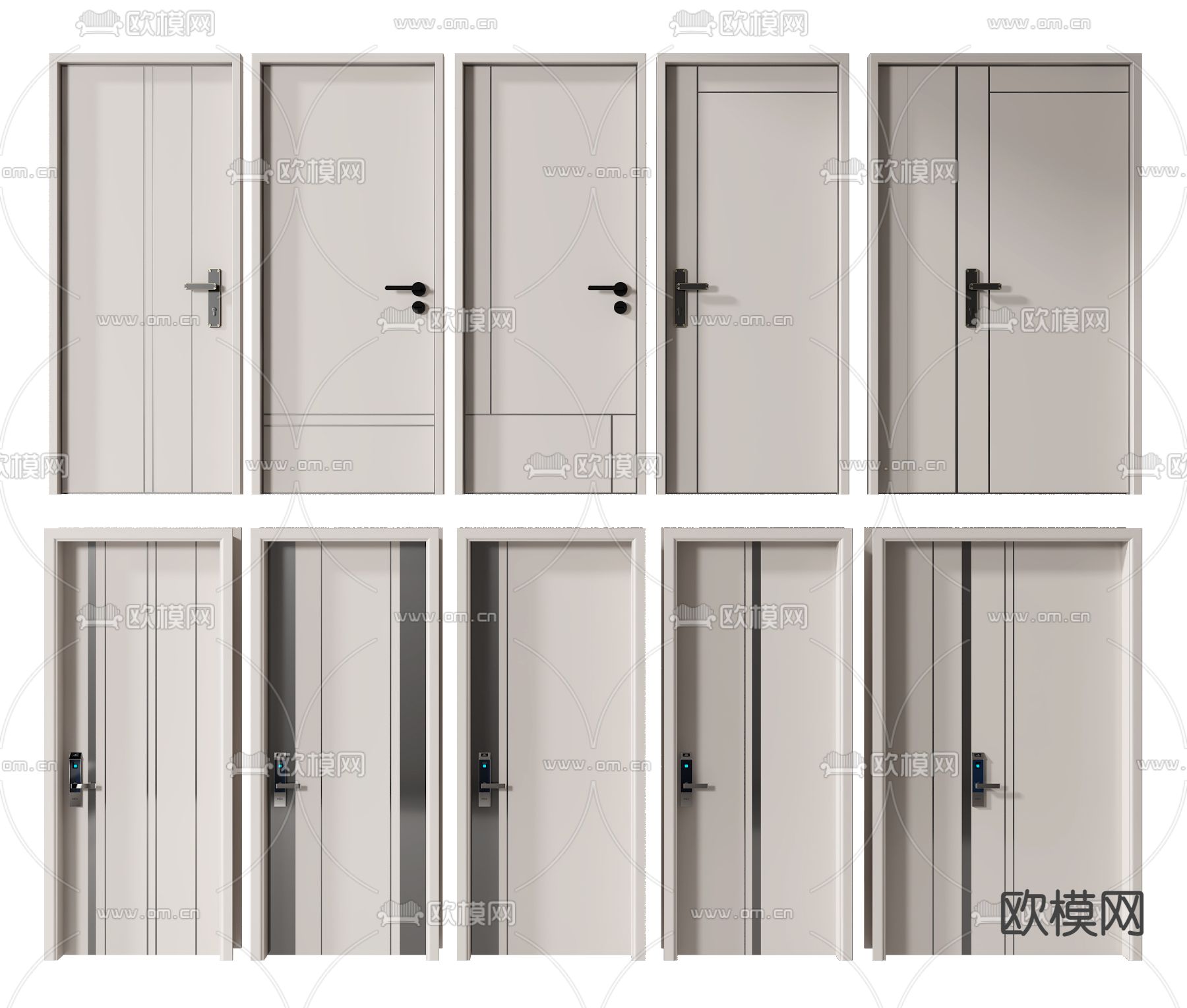 简欧入户大门单开门3d模型下载