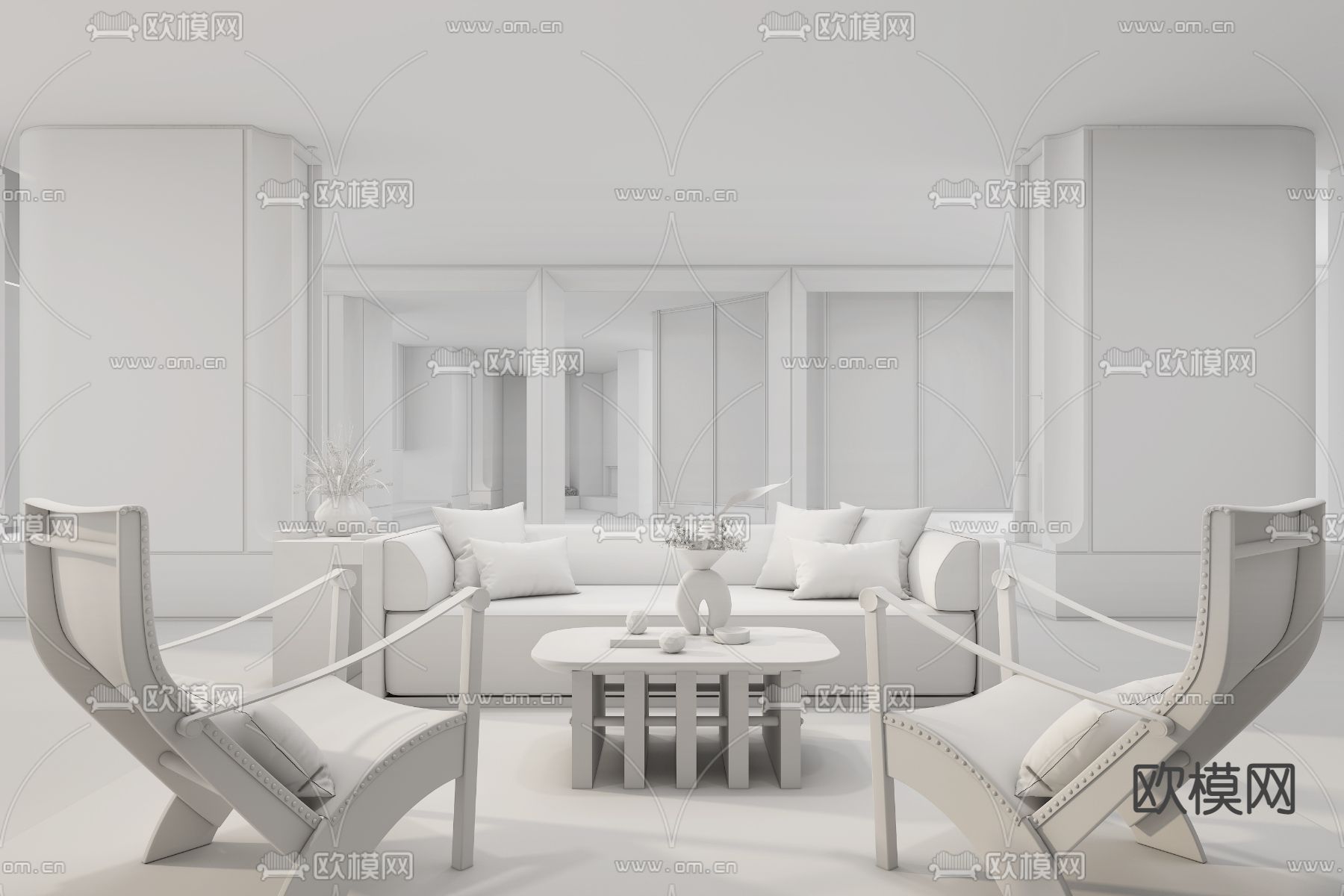 卡纳设计 华润悦府售楼处洽谈区3d模型