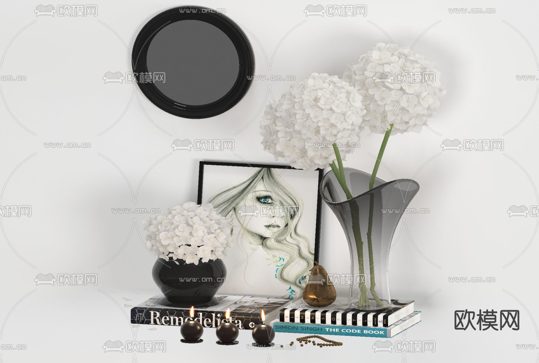 现代饰品摆件免费3d模型下载