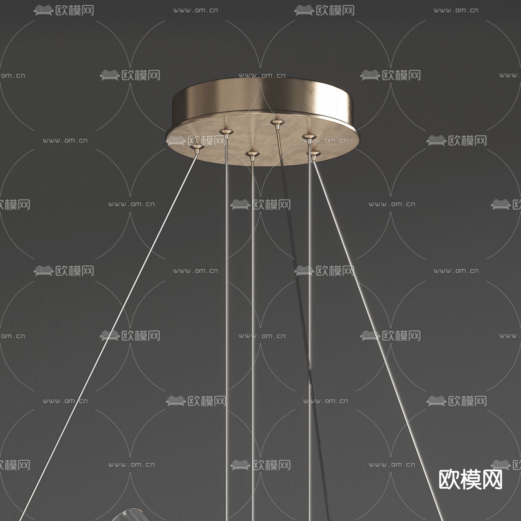 现代轻奢吊灯su模型下载（渲染图3）