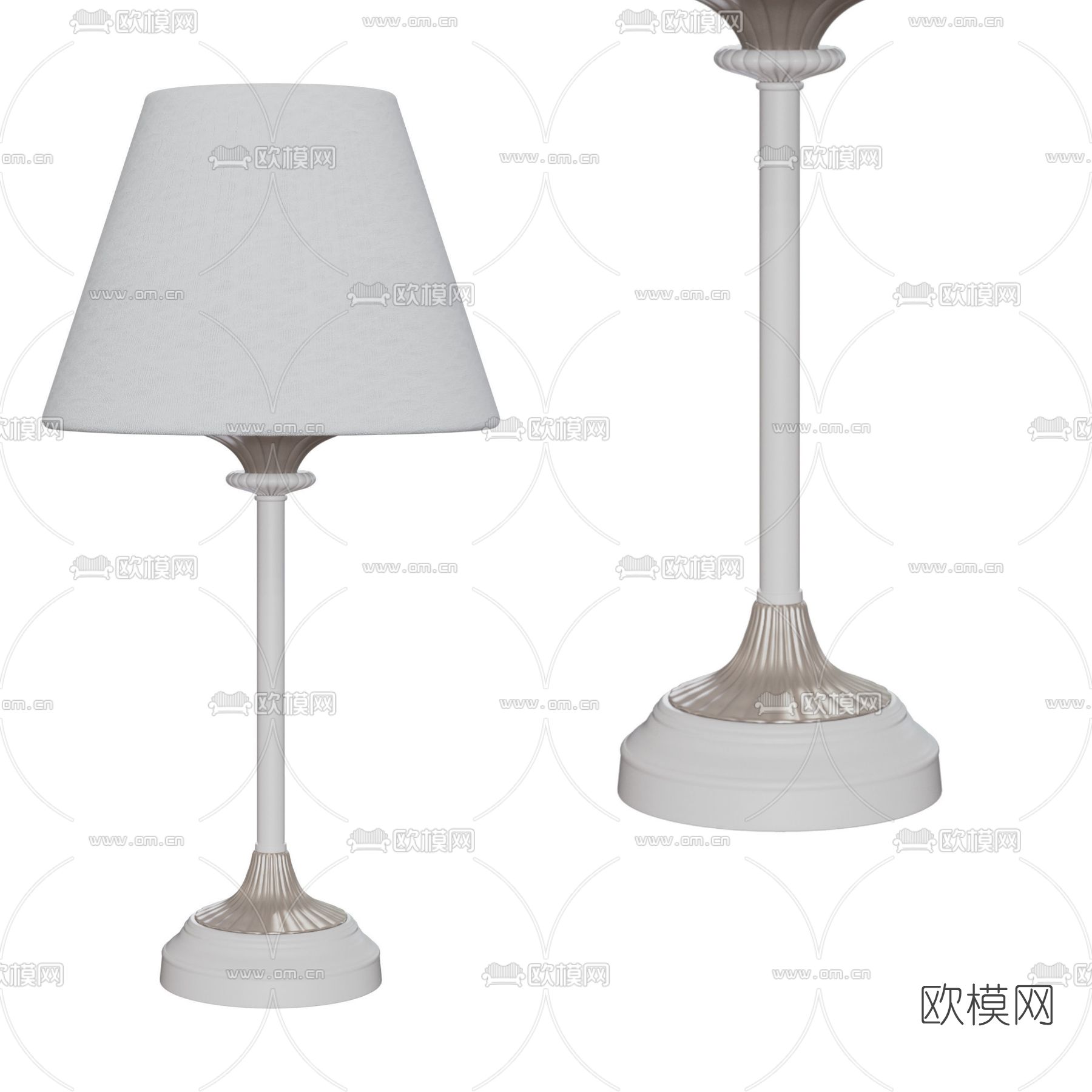 简欧台灯免费3d模型下载