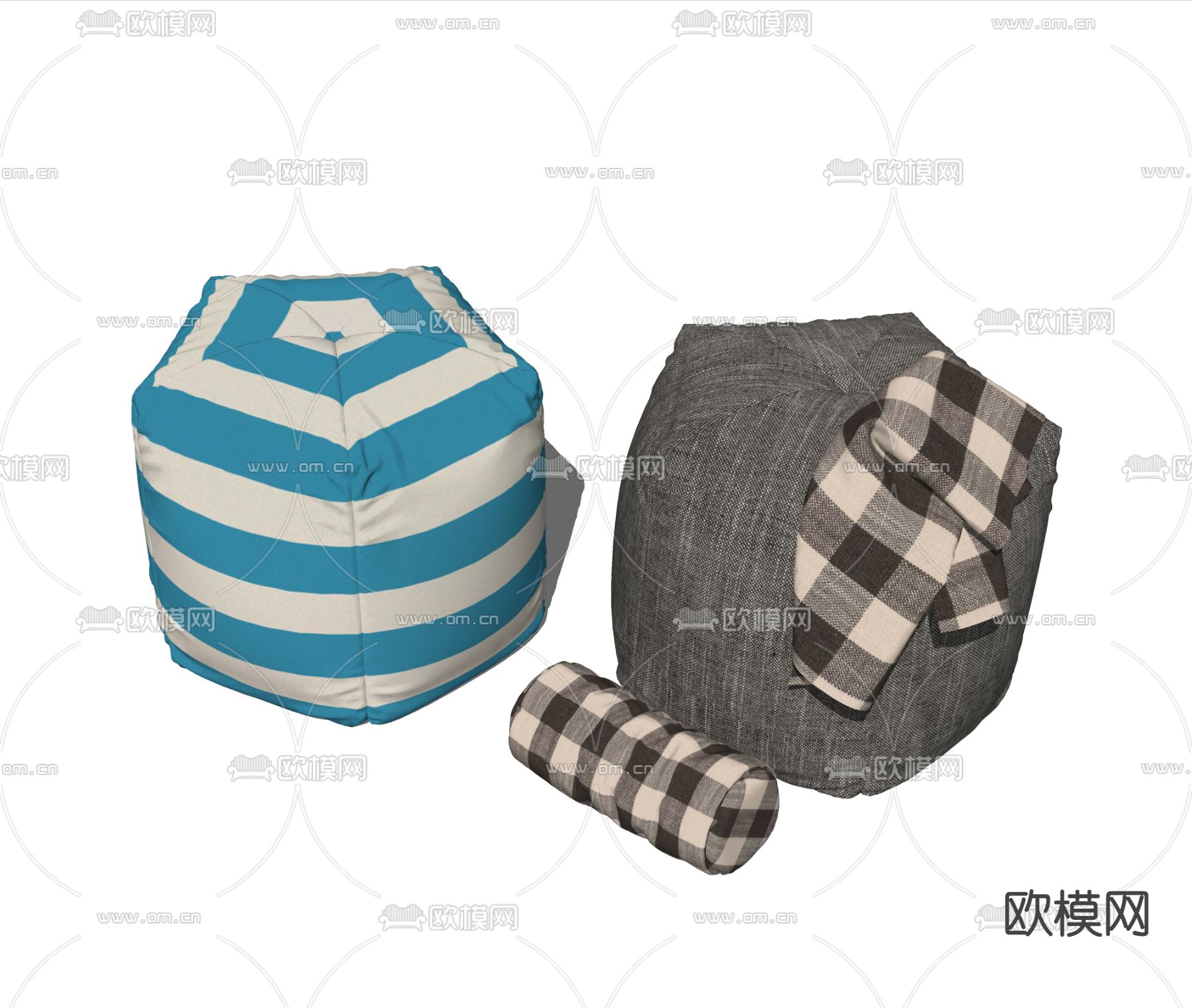 现代矮凳墩子su模型