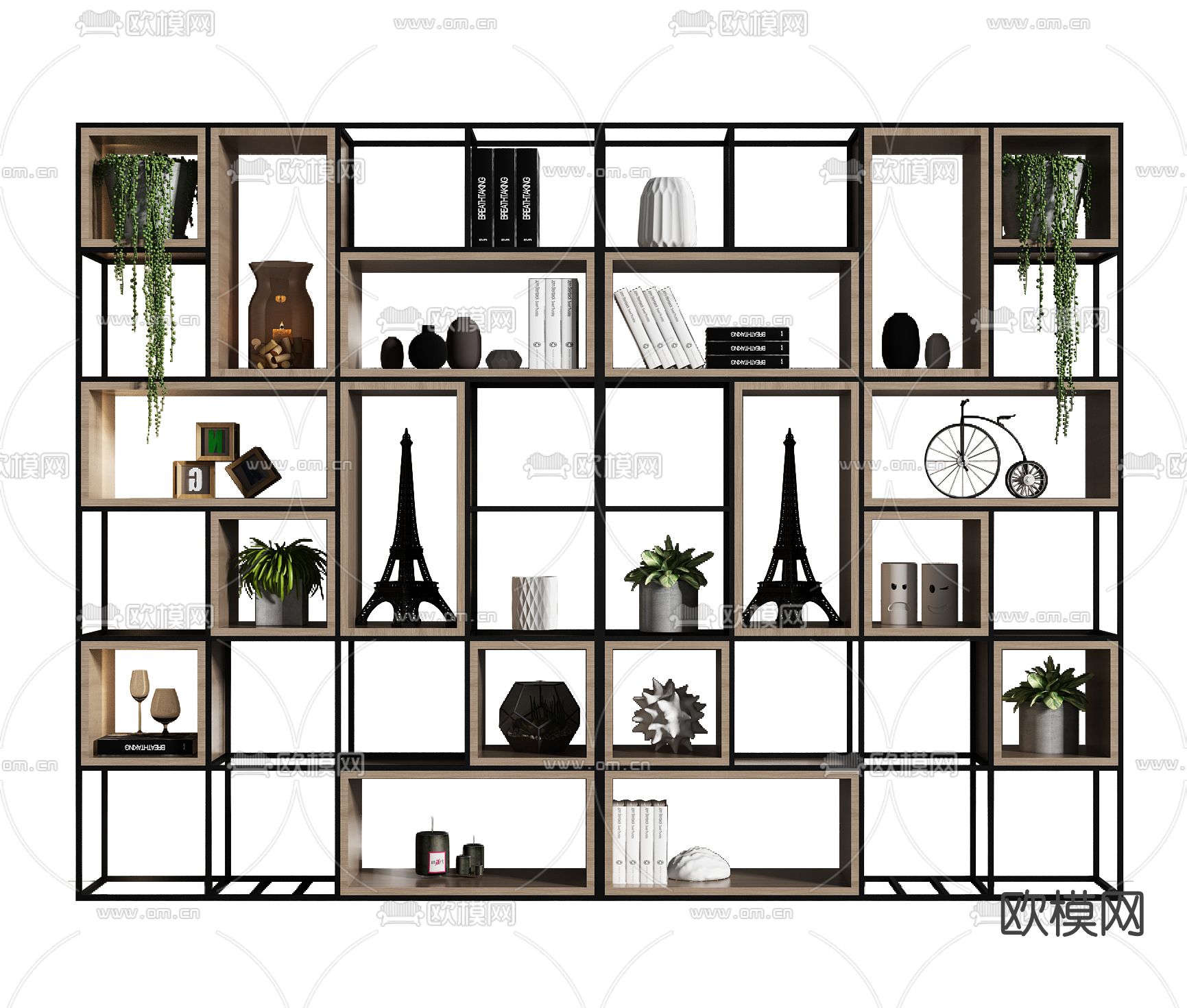 工业风装饰柜免费3d模型下载