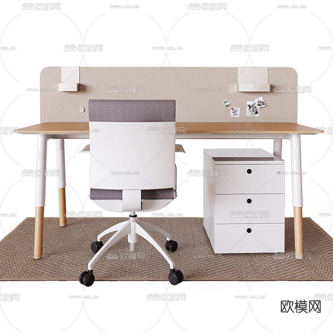 现代书桌椅3d模型