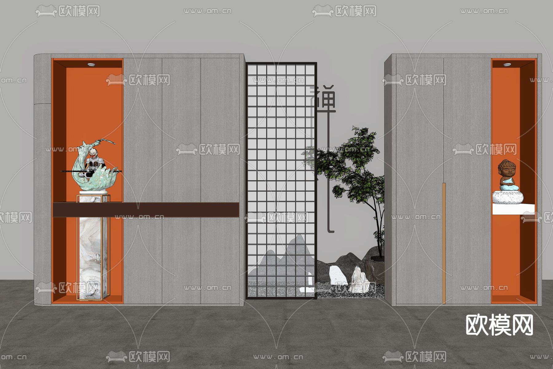 现代玄关柜su模型