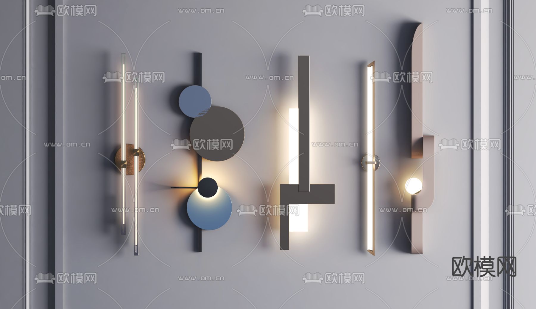 现代轻奢壁灯3d模型