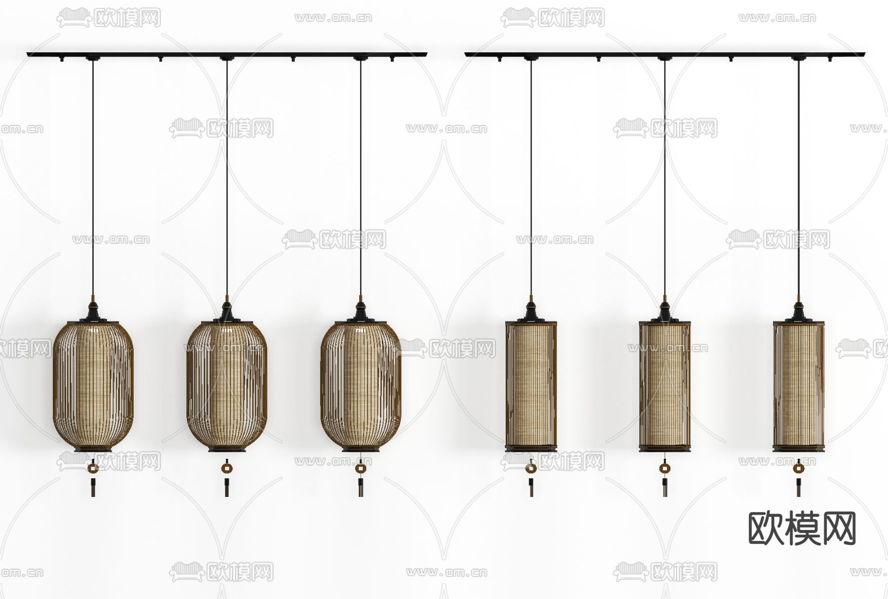 新中间灯笼吊灯免费3d模型下载