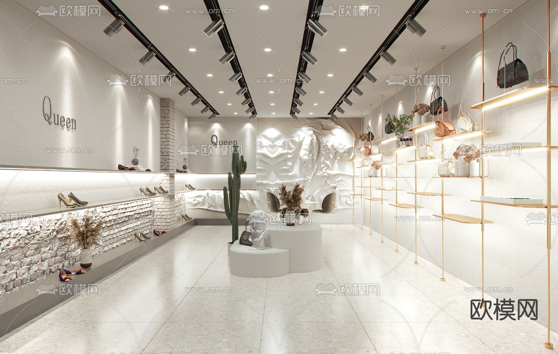 现代鞋店包店3d模型