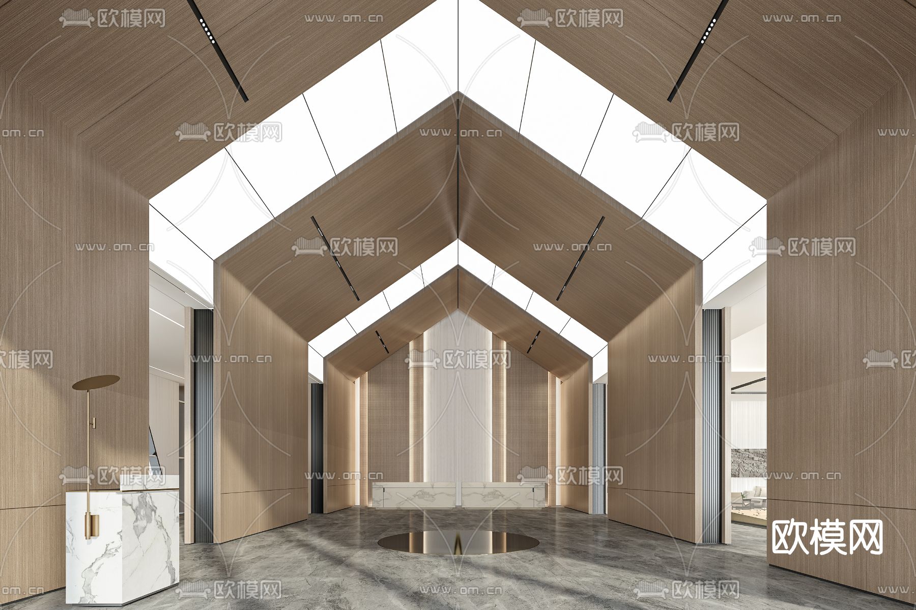 现代会所前台3d模型