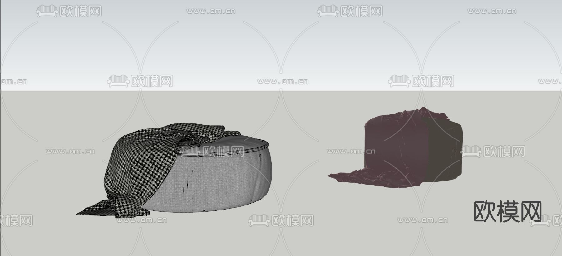 现代沙发凳脚榻su模型下载