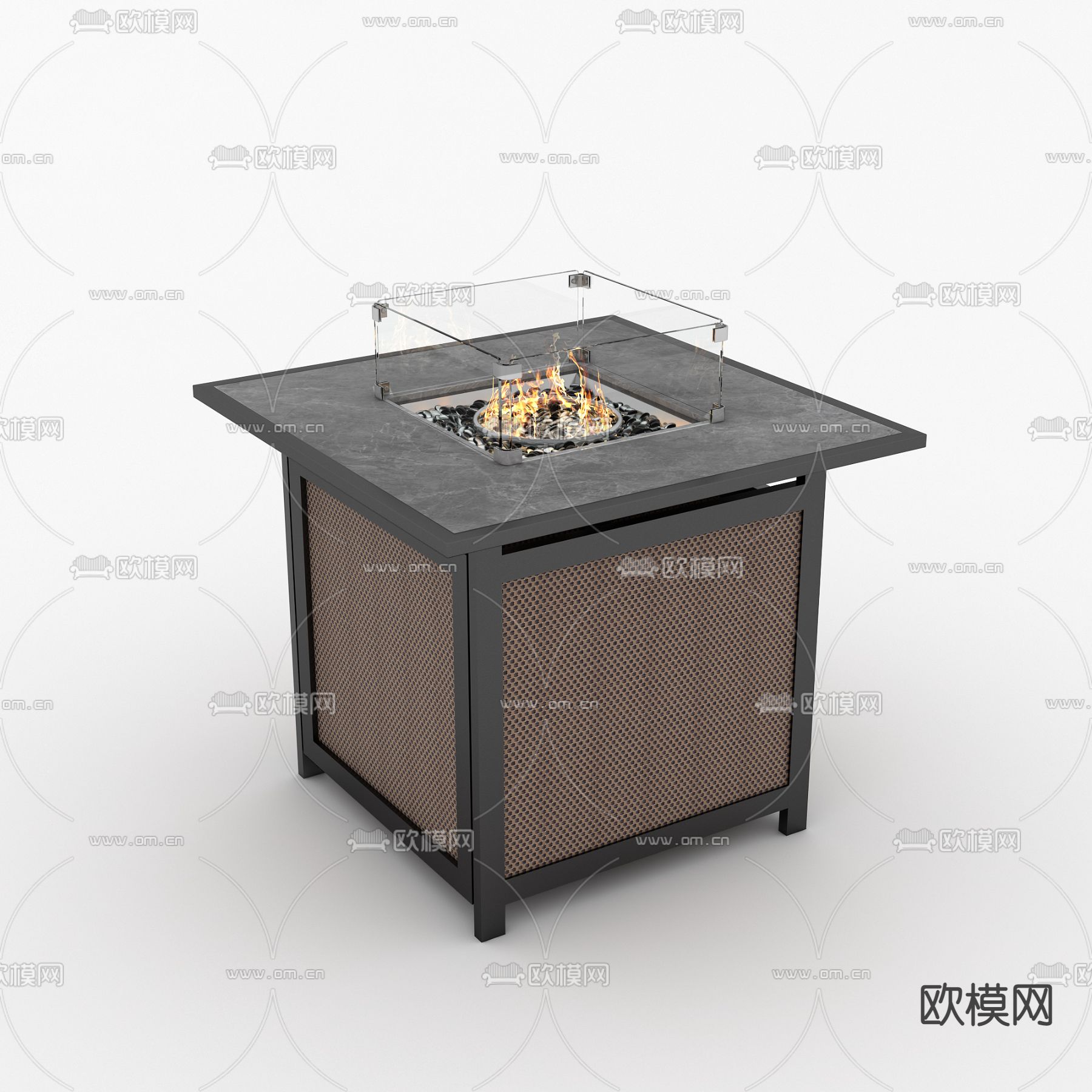 现代户外火炉3d模型下载